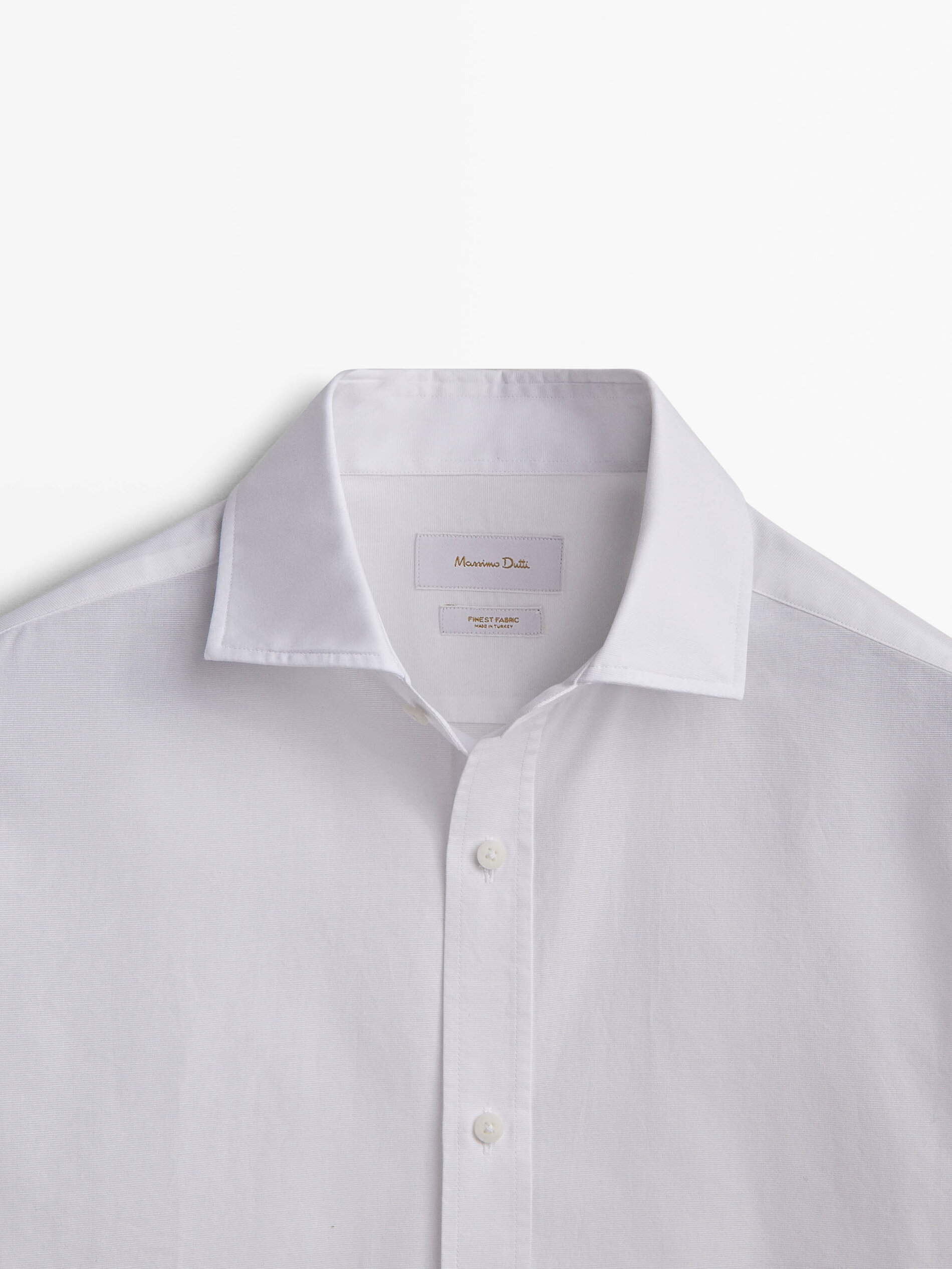 Camisa estructura algodón slim fit - BLANCO