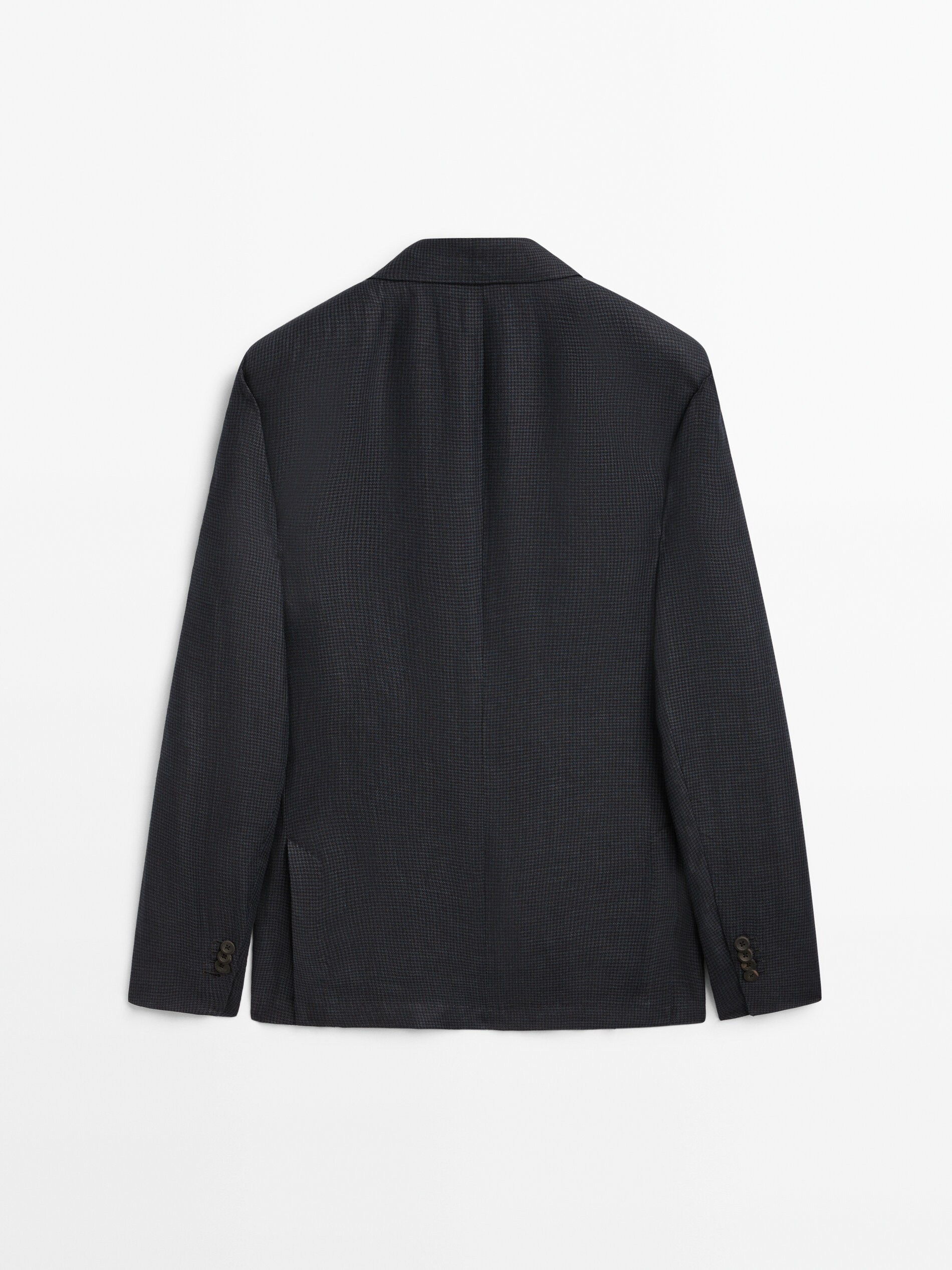 Americana pata de gallo con lino - AZUL MARINO