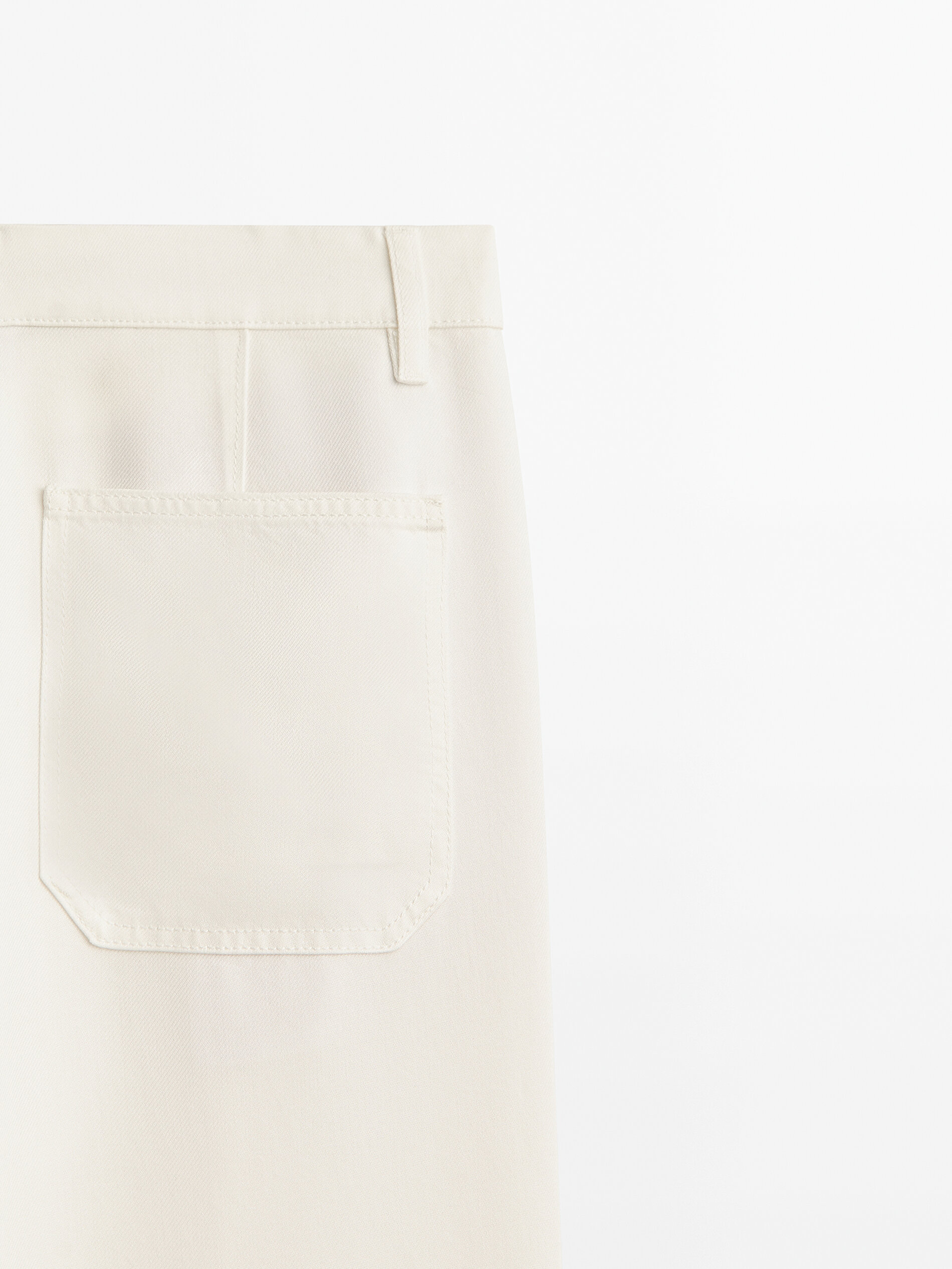 Pantalón fluido ancho lyocell - CRUDO