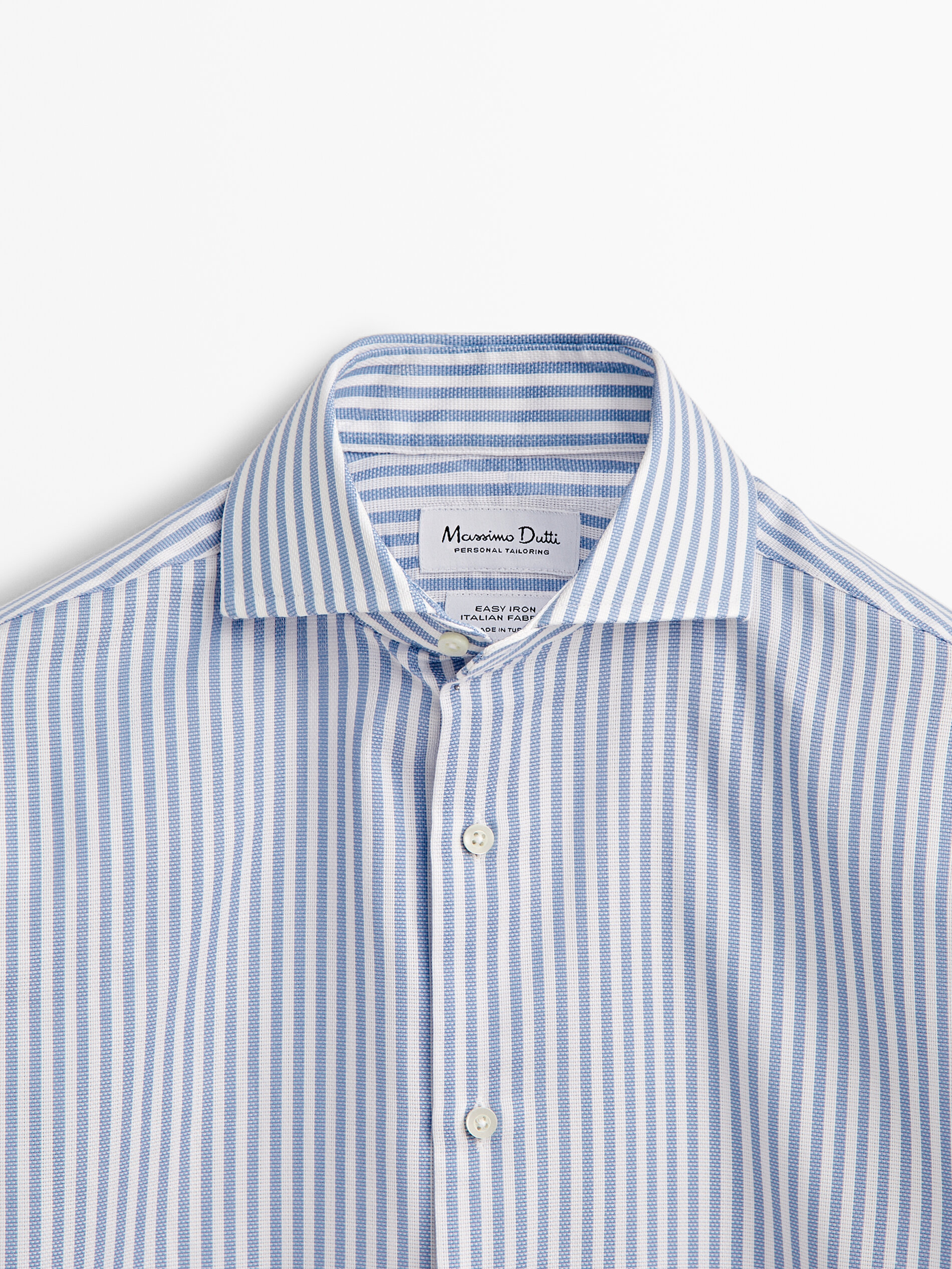 Camisa rayas estructura easy iron slim fit - AZUL