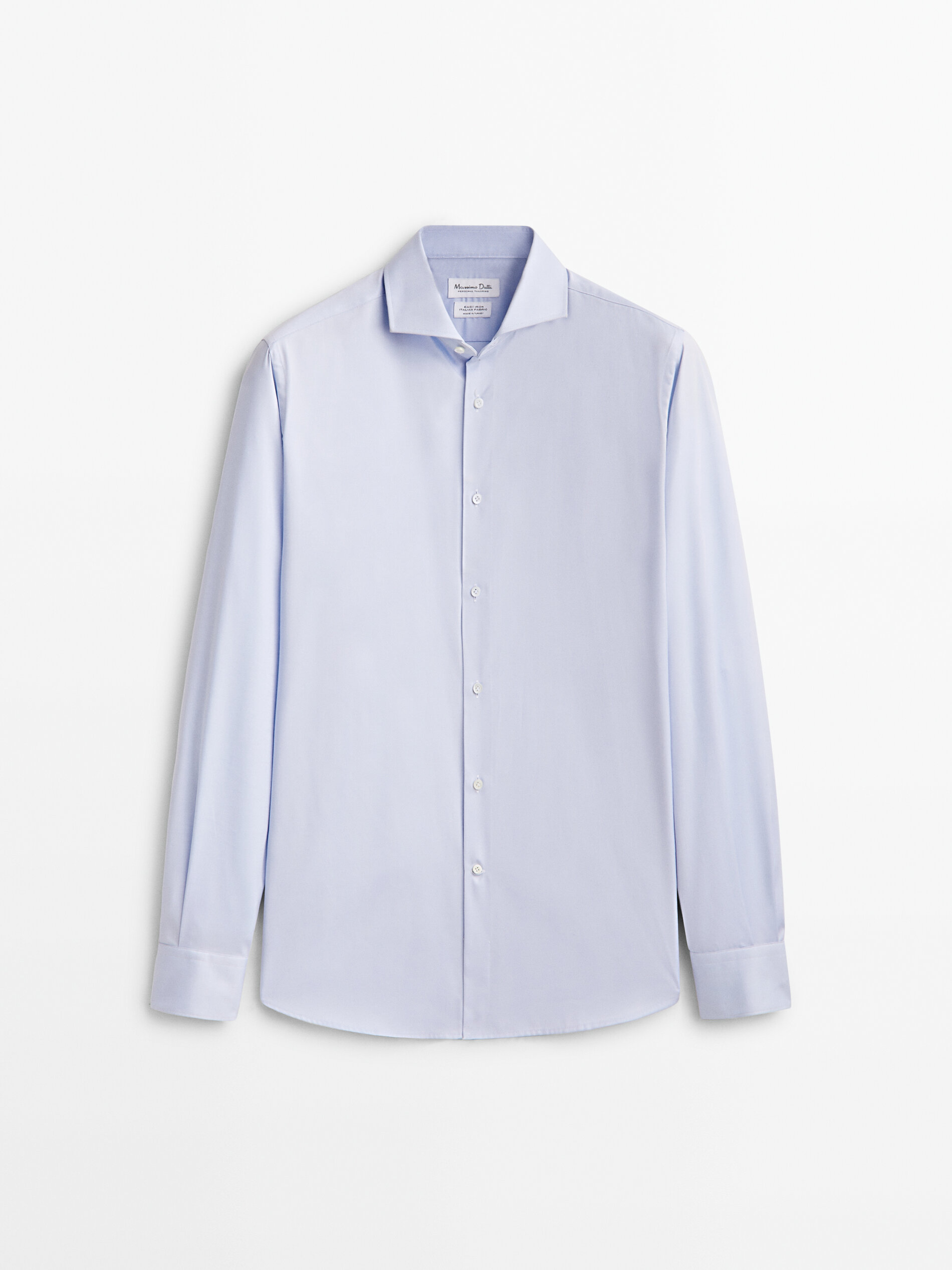 Camisa sarga easy iron slim fit - CELESTE