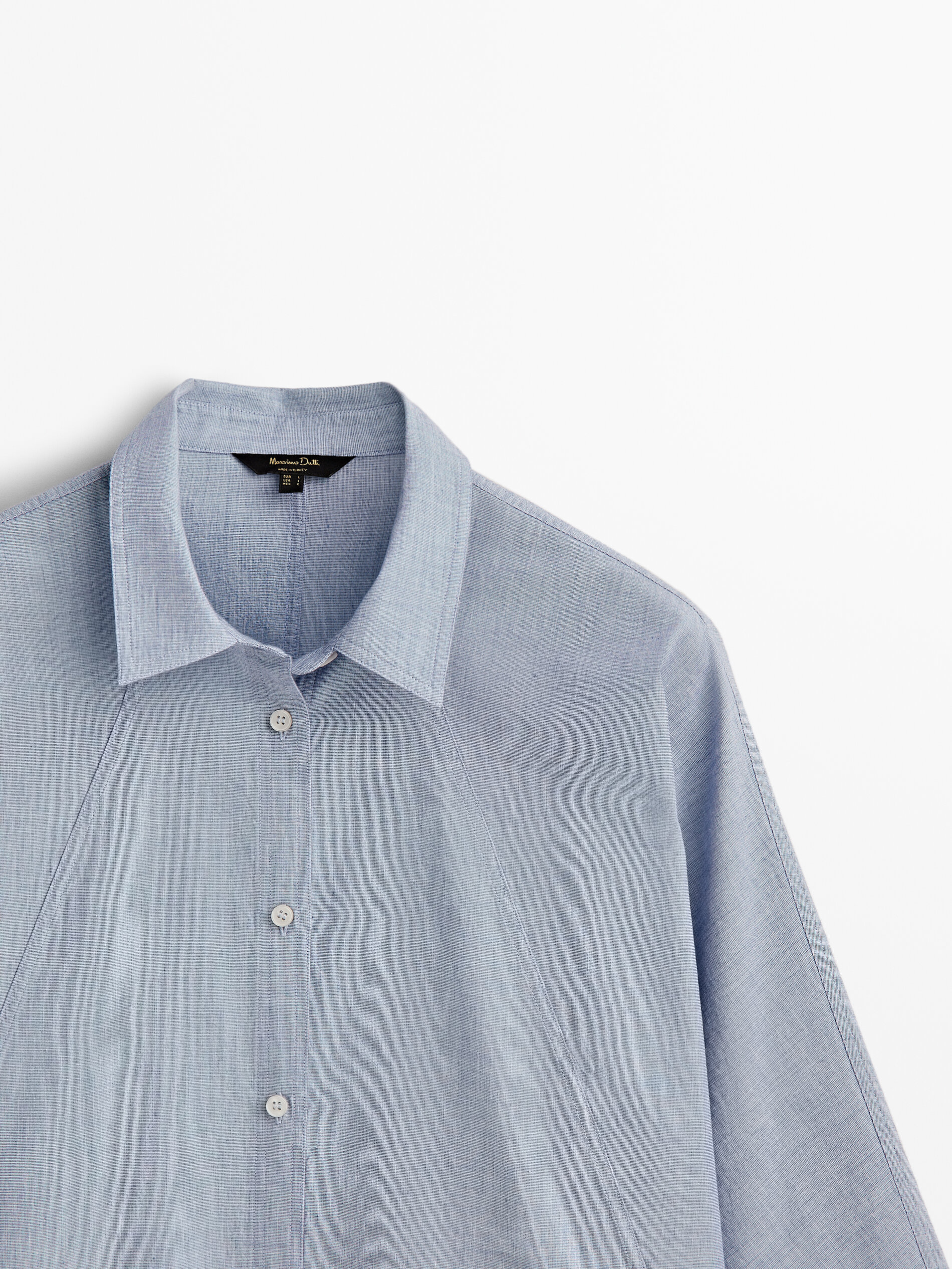 Camisa algodón chambray - AZUL