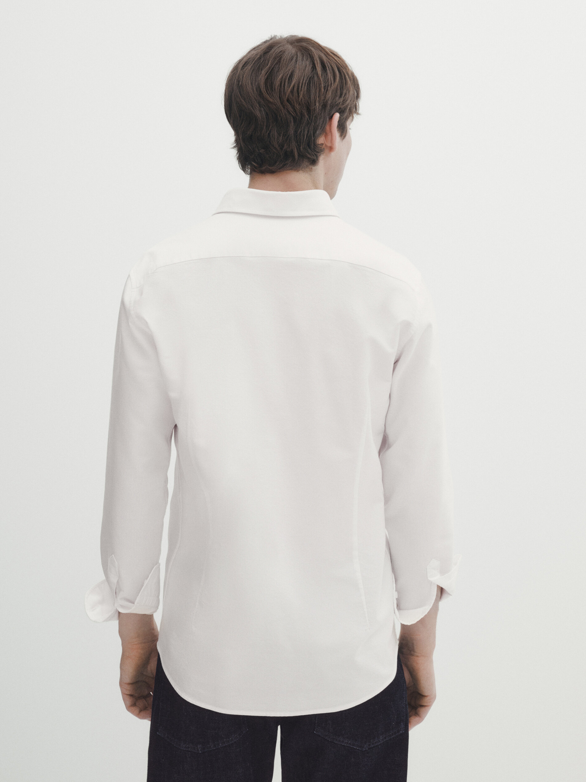 Camisa oxford algodón slim fit - BLANCO