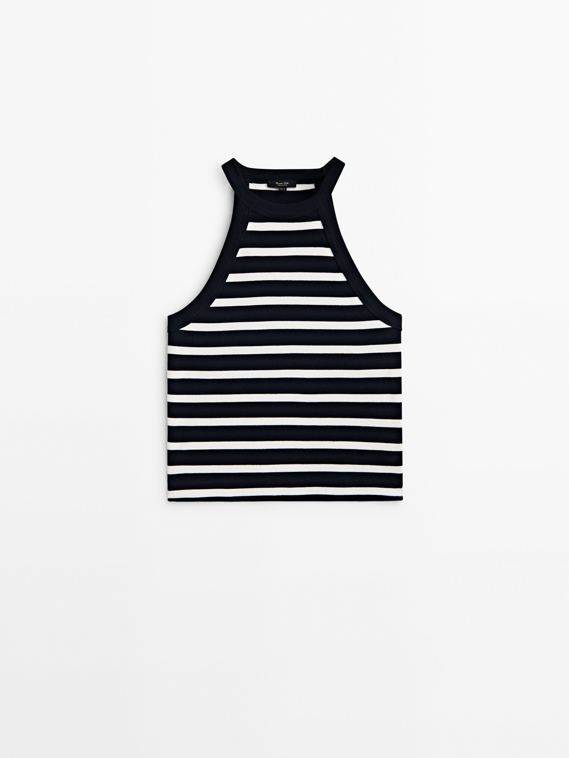 Top crop halter rayas - AZUL MARINO