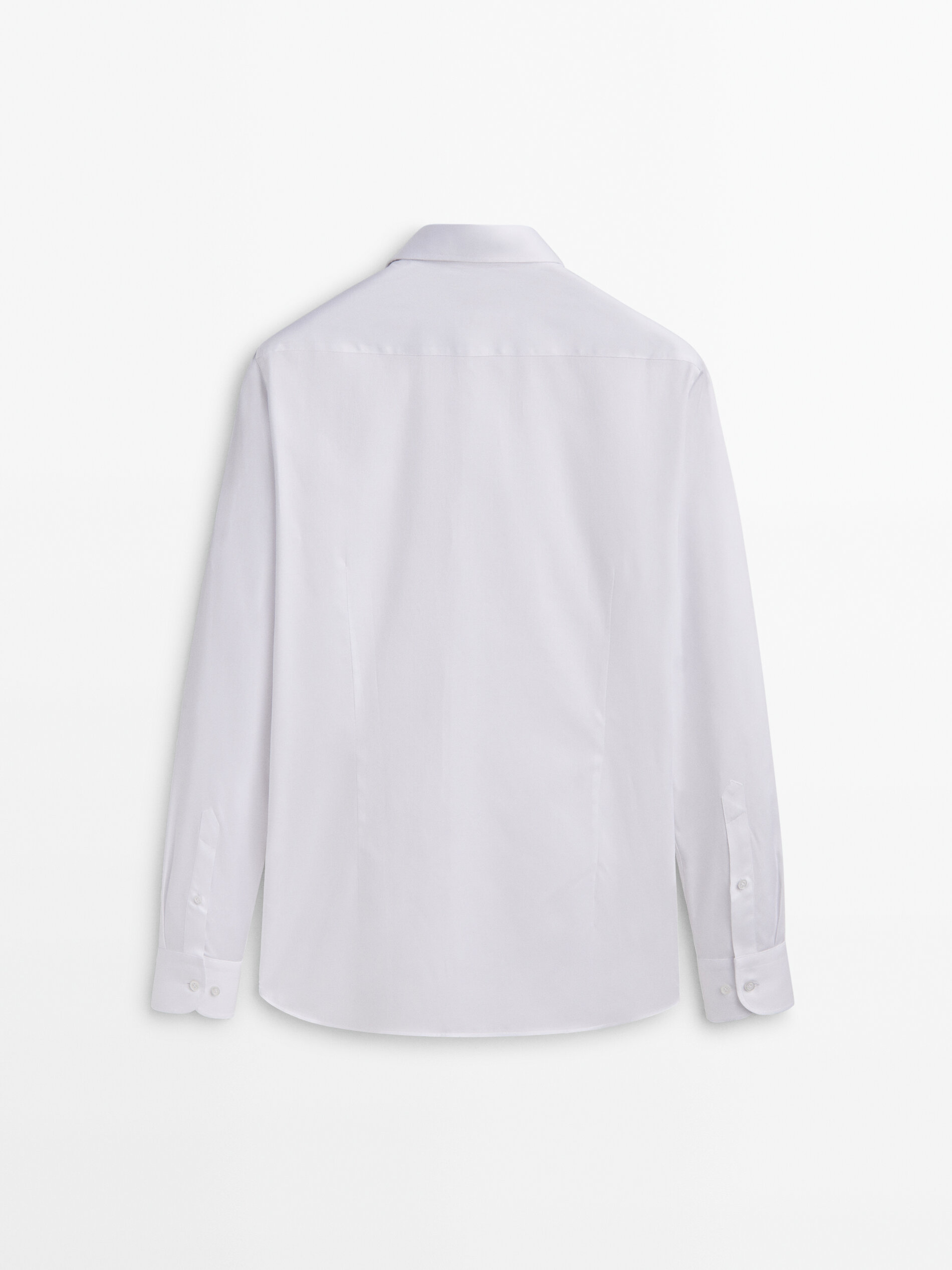 Camisa algodón estructura slim fit - BLANCO