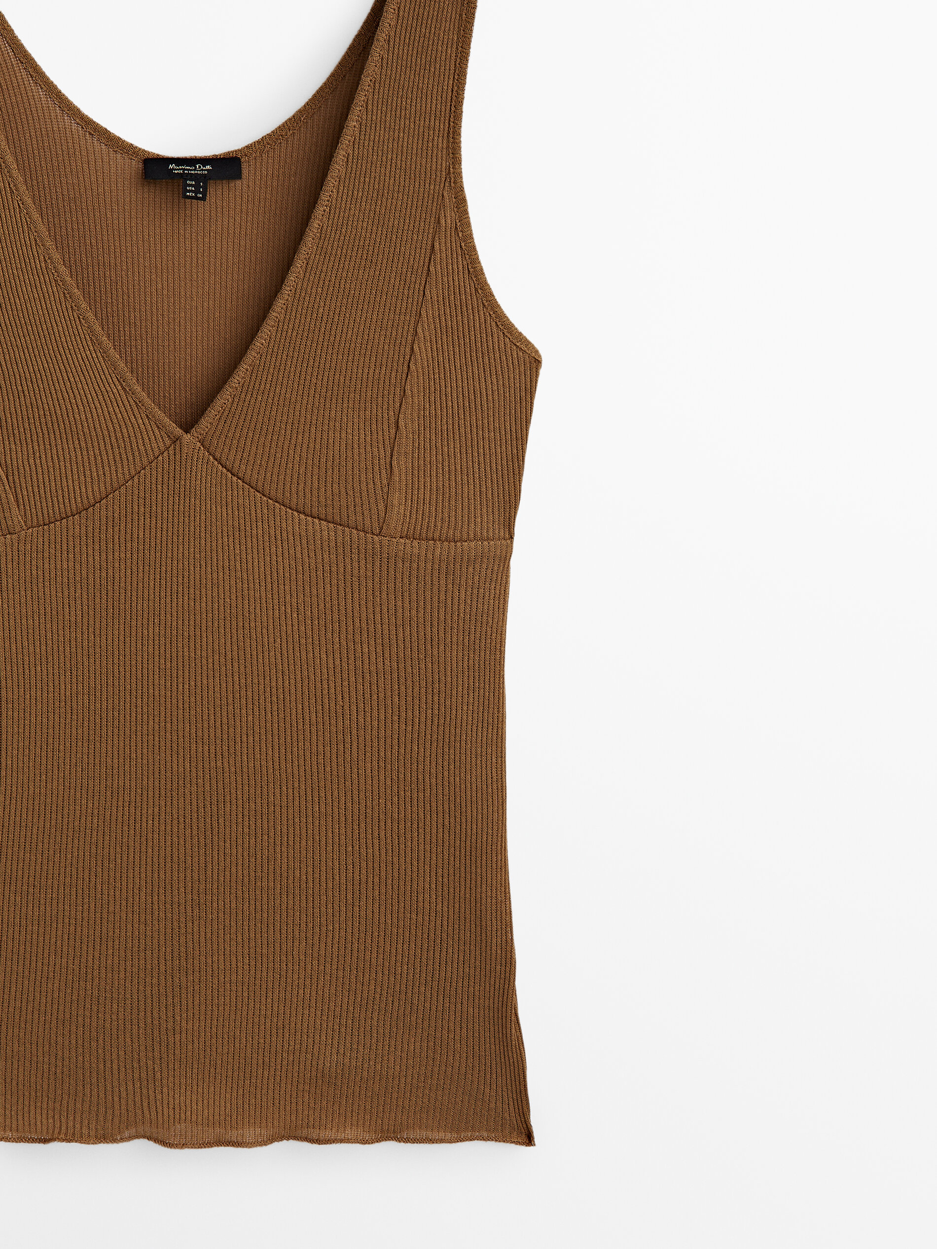 Camiseta tirantes detalle costura - TOSTADO