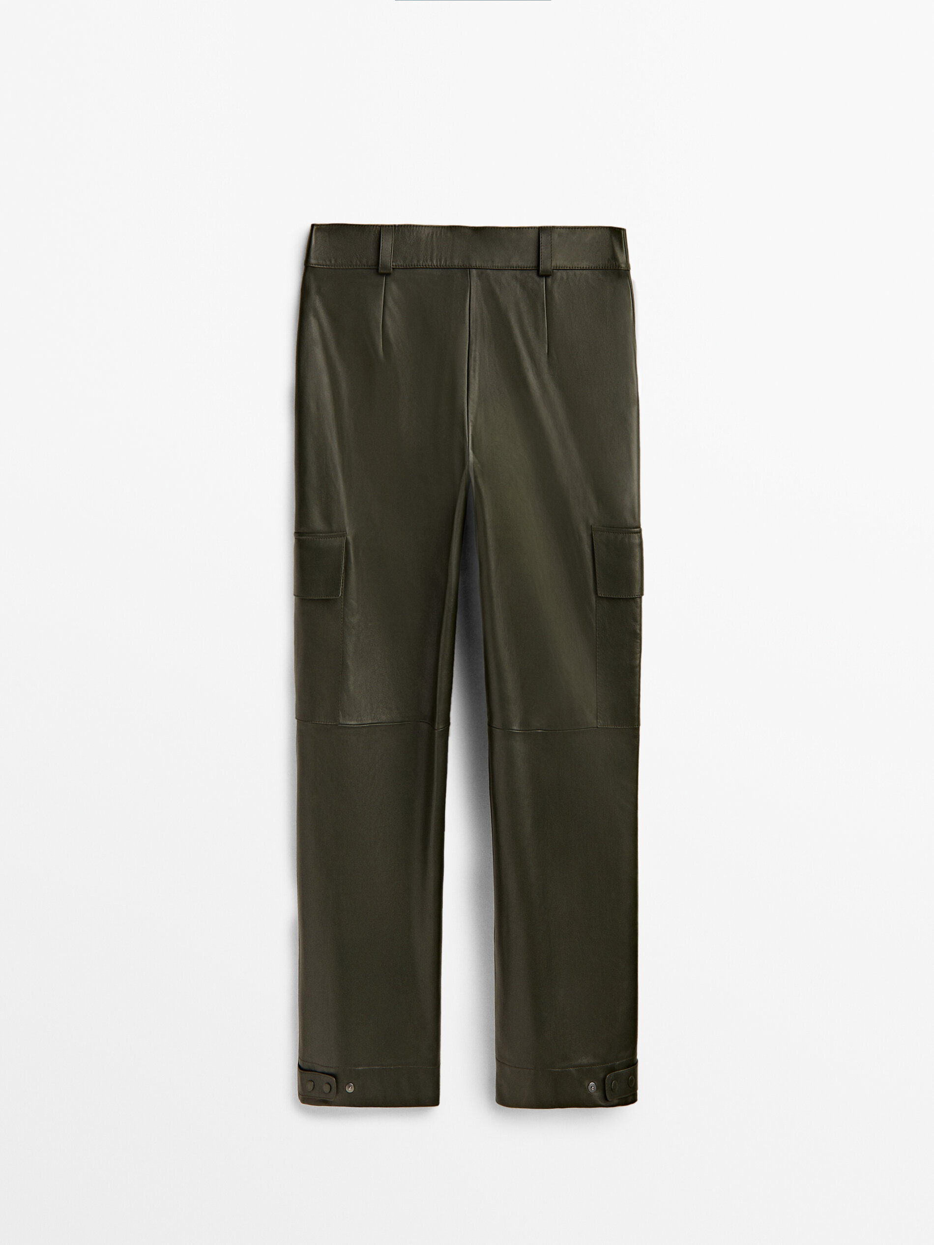 Pantalón piel napa cargo - VERDE