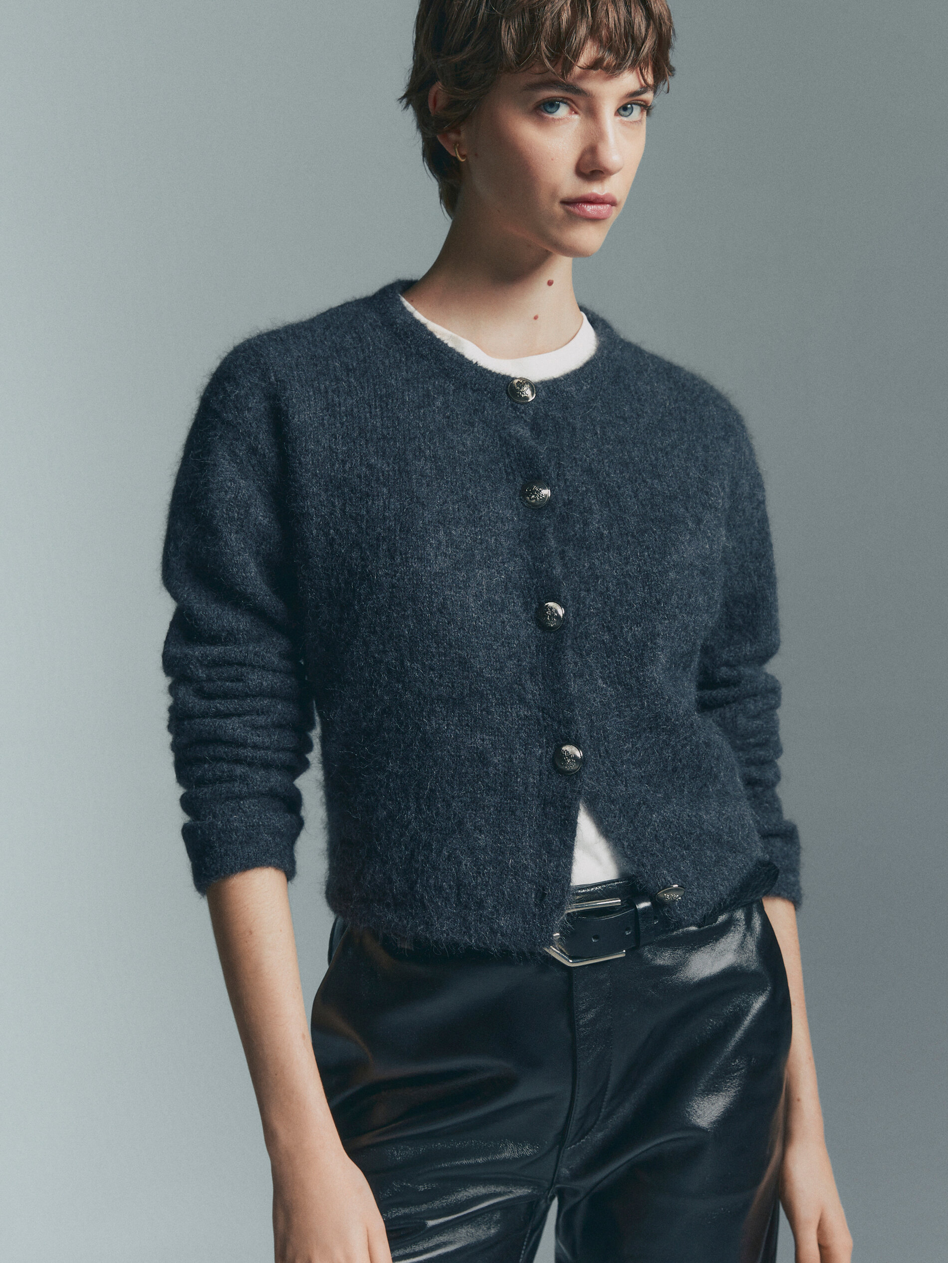 Cárdigan de punto botones - GRISMEDIO