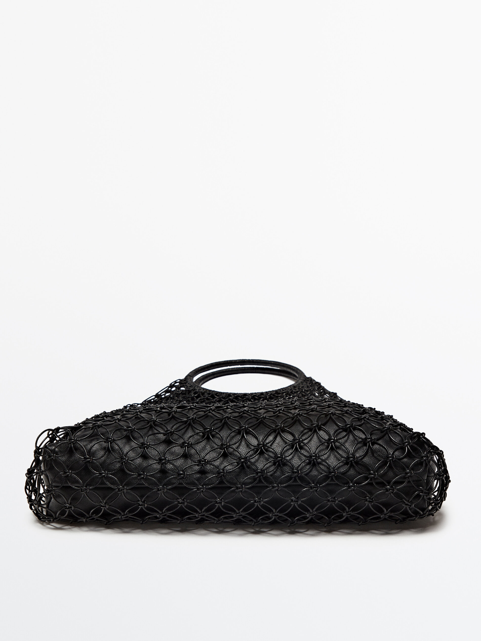 Bolso shopper trenzado tubular - NEGRO