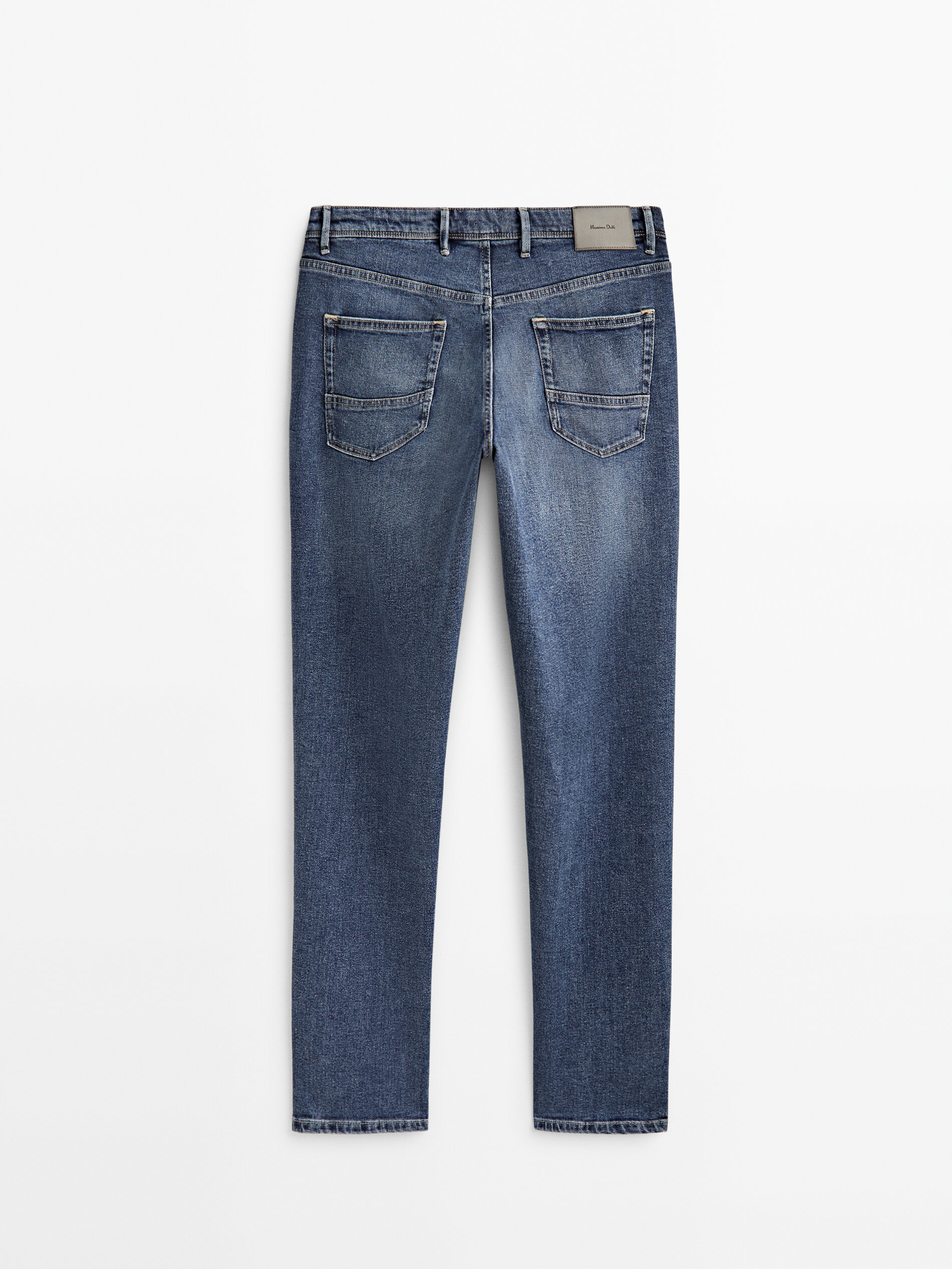 Pantalón vaquero stone wash tapered fit - INDIGO