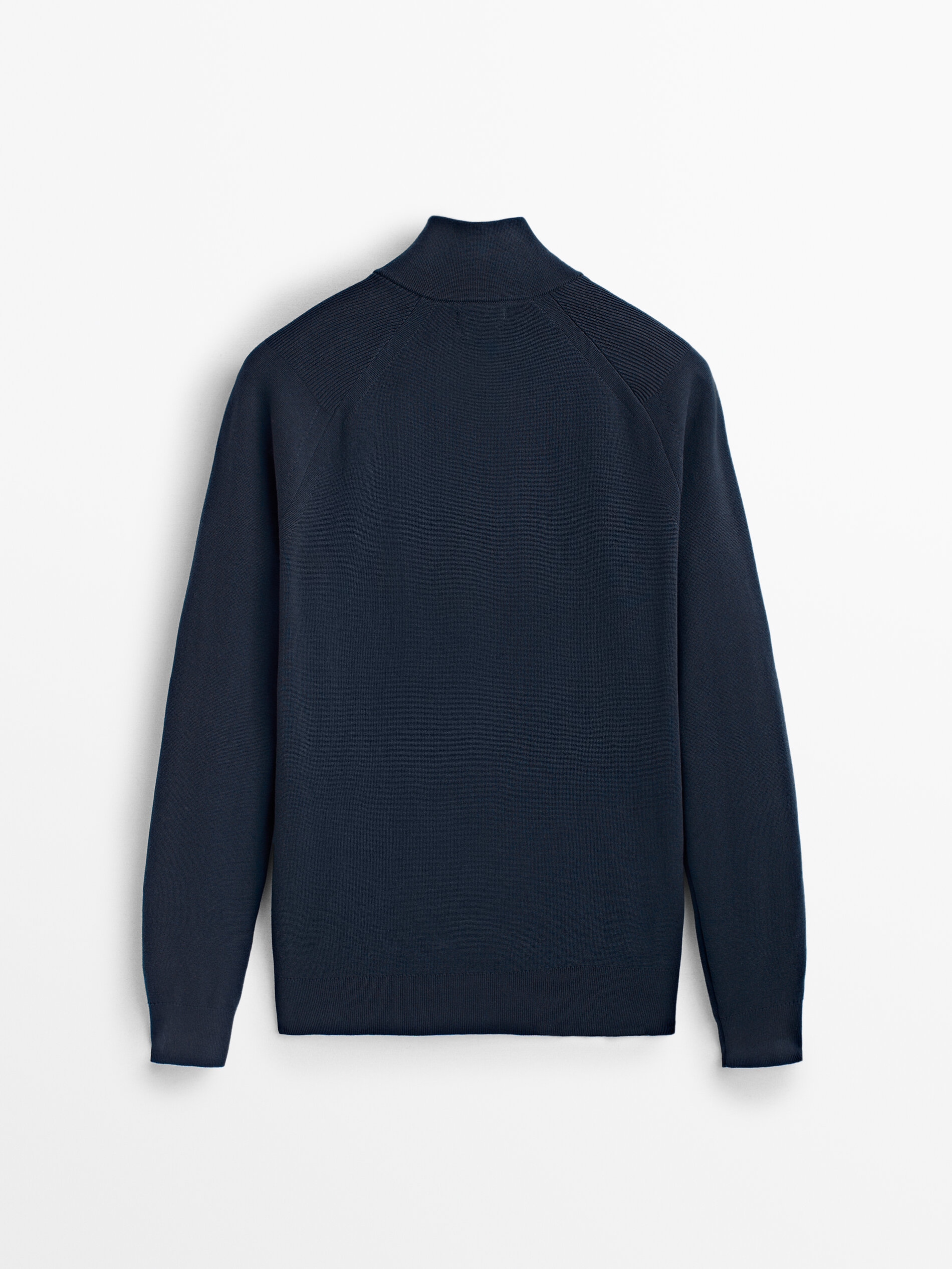 Jersey cuello mock cremallera - AZUL MARINO