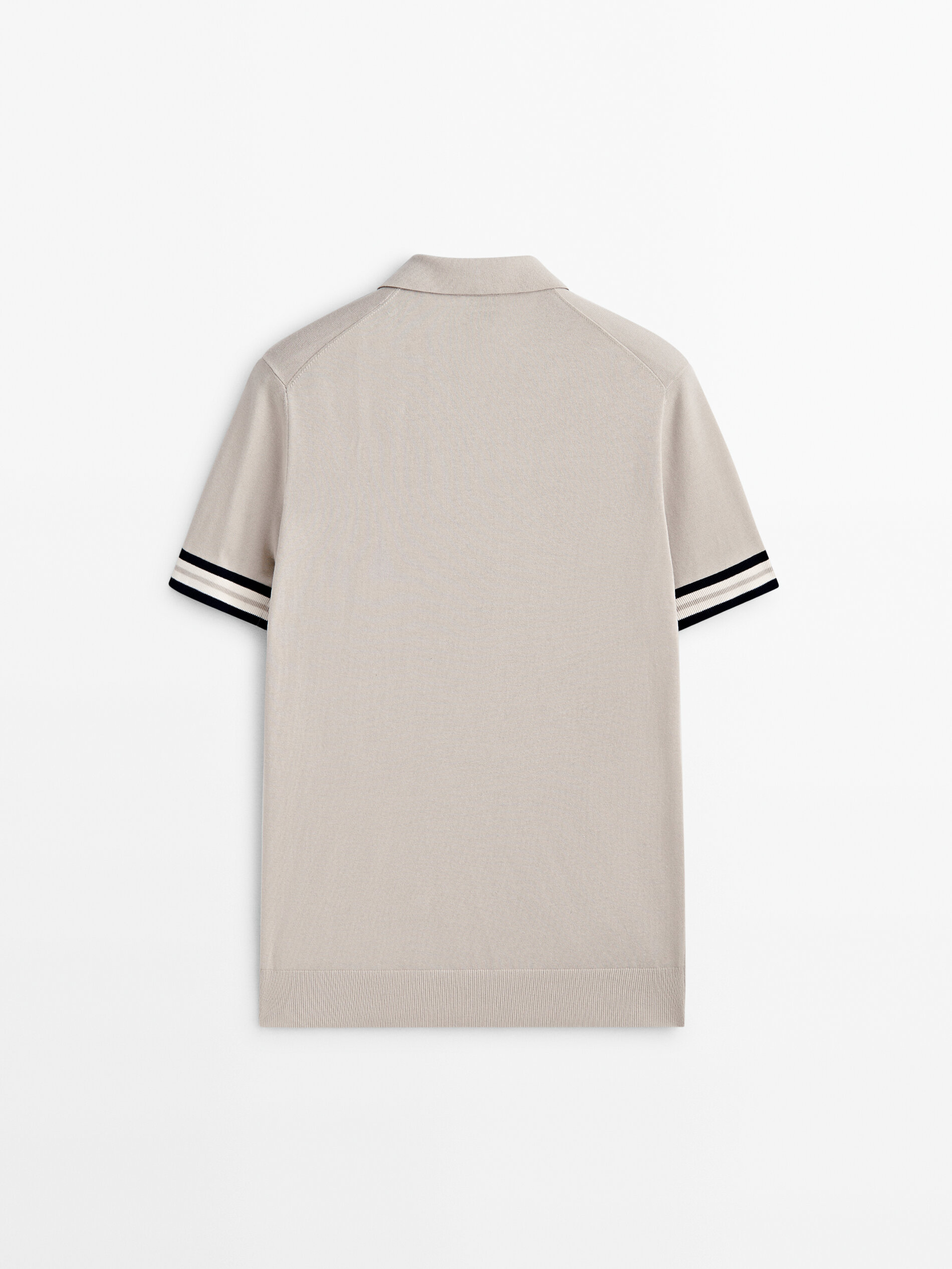 Jersey polo manga corta contraste - Beige