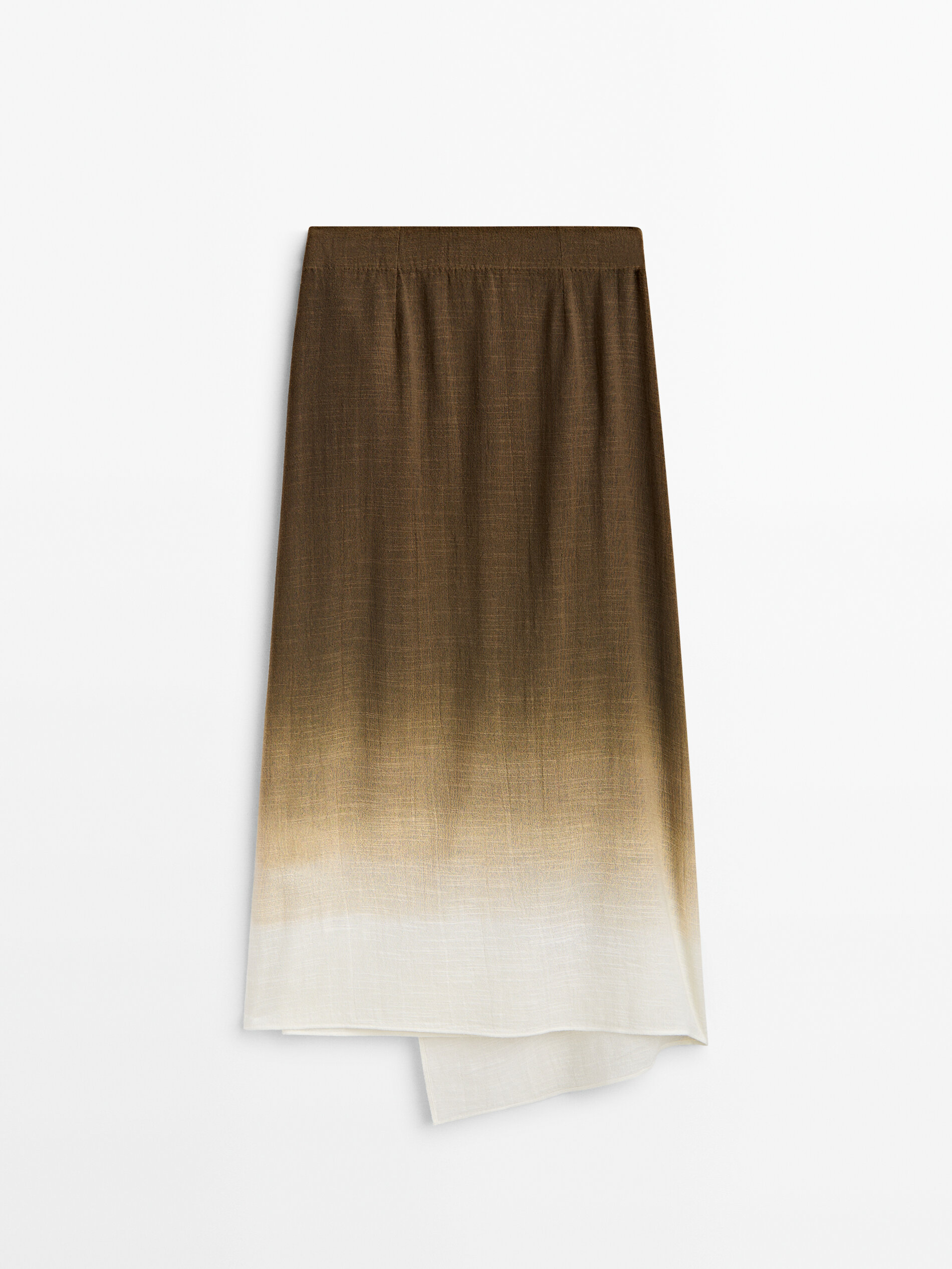 Falda midi pareo rústica degradado - CAMEL