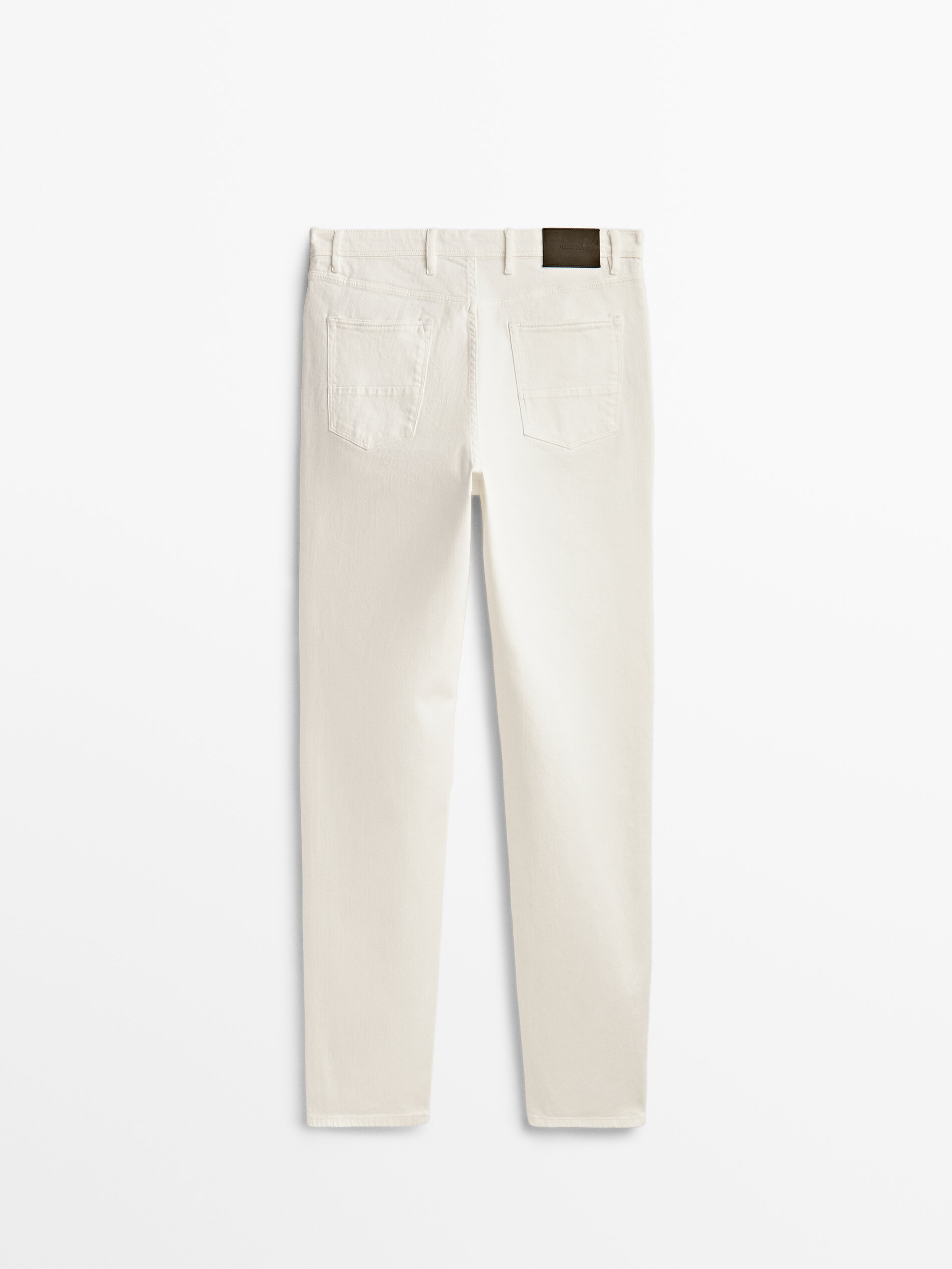 Pantalón tejanero mezcla algodón tapered fit - BLANCO