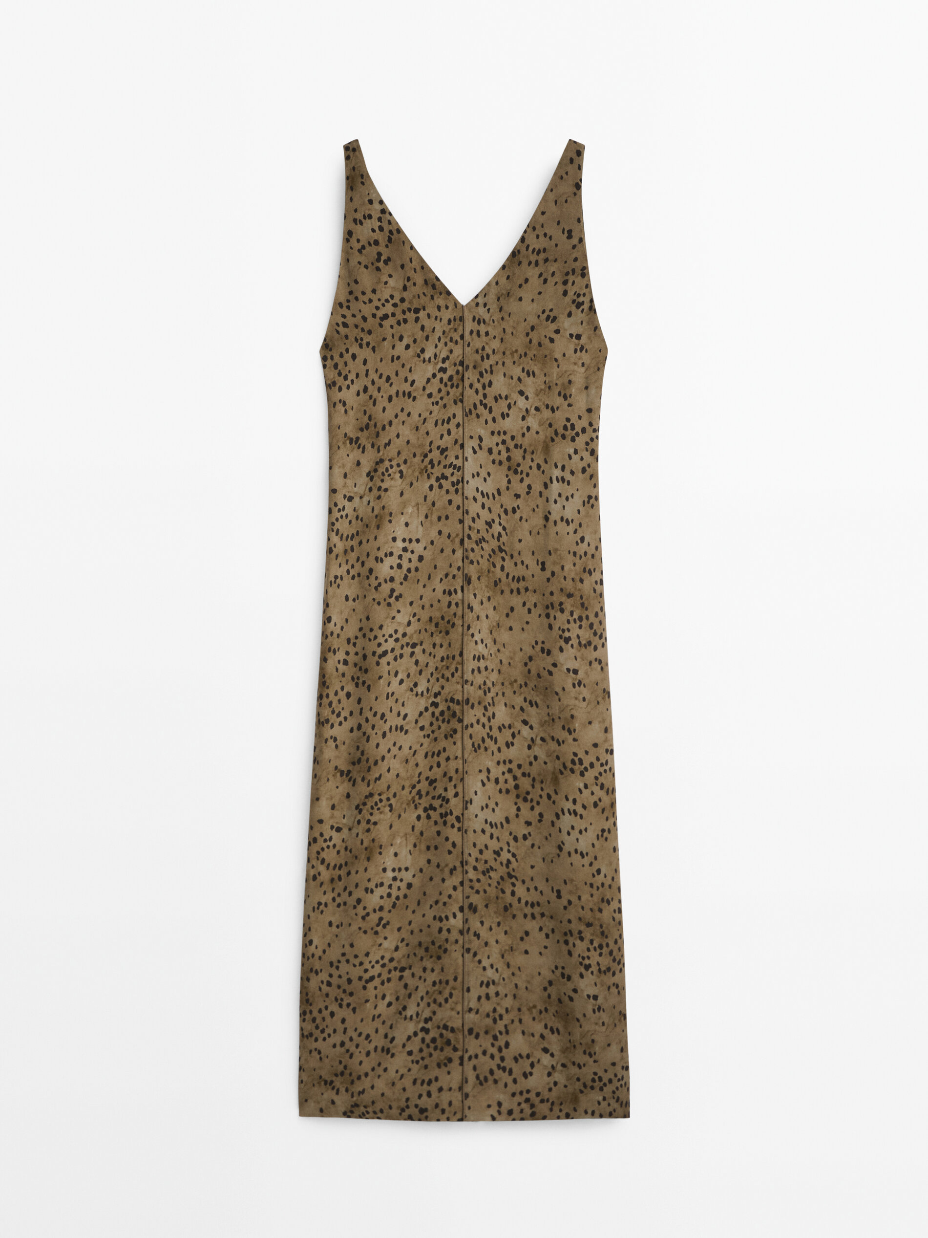 Vestido tirantes estampado manchas - VERDE