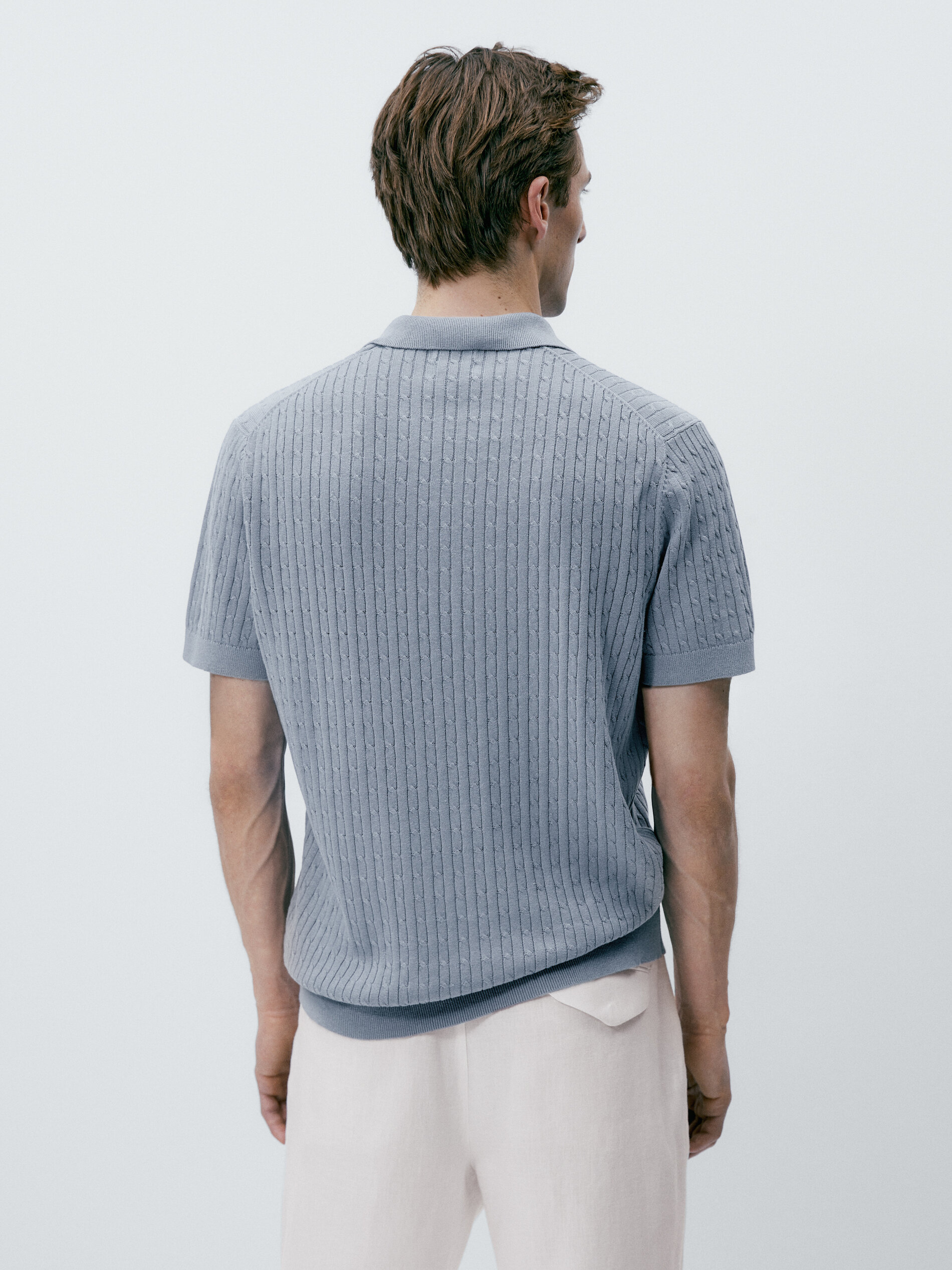 Jersey polo punto cable - AZUL