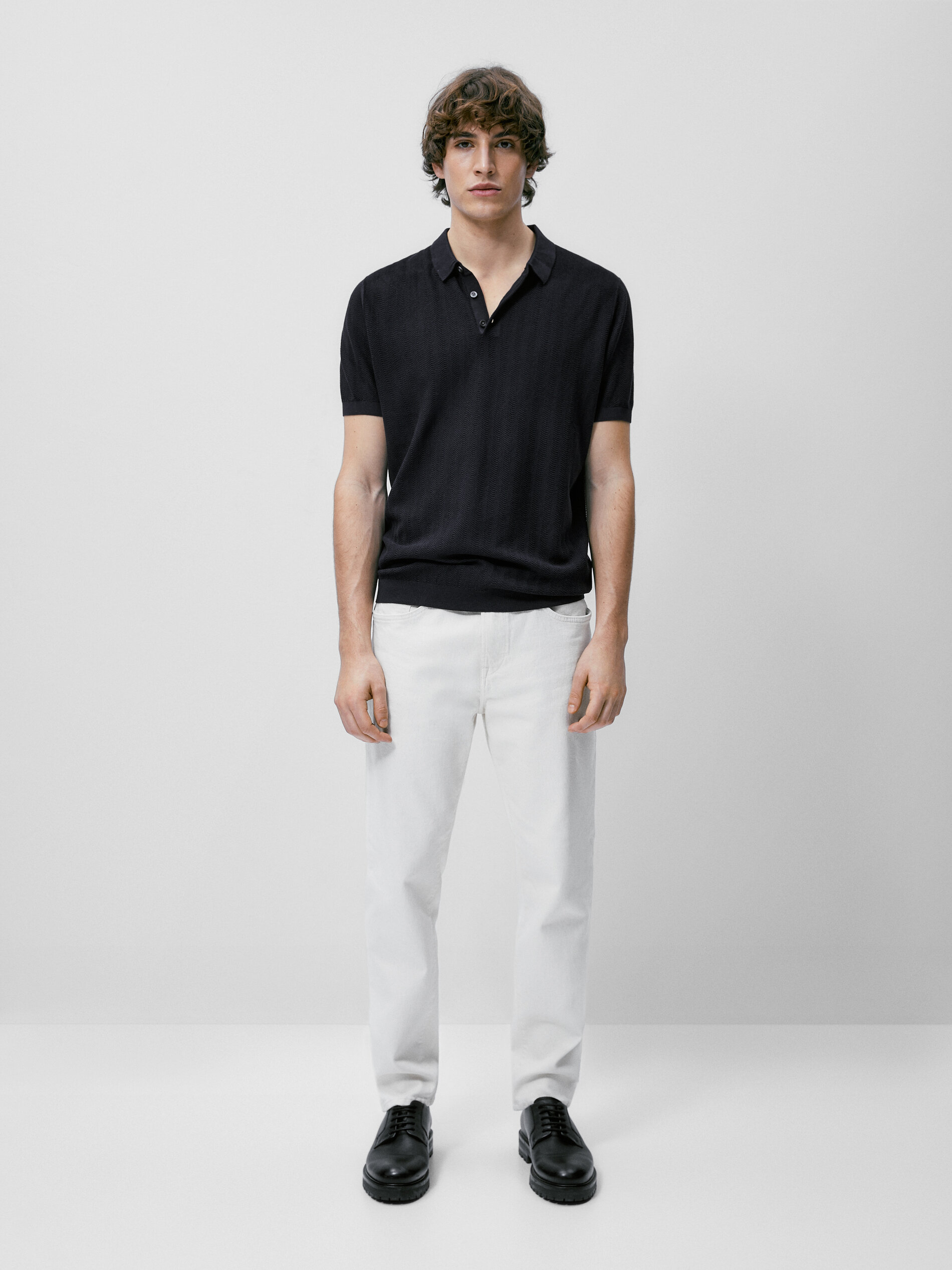 Jersey polo punto espiga algodón - AZUL MARINO