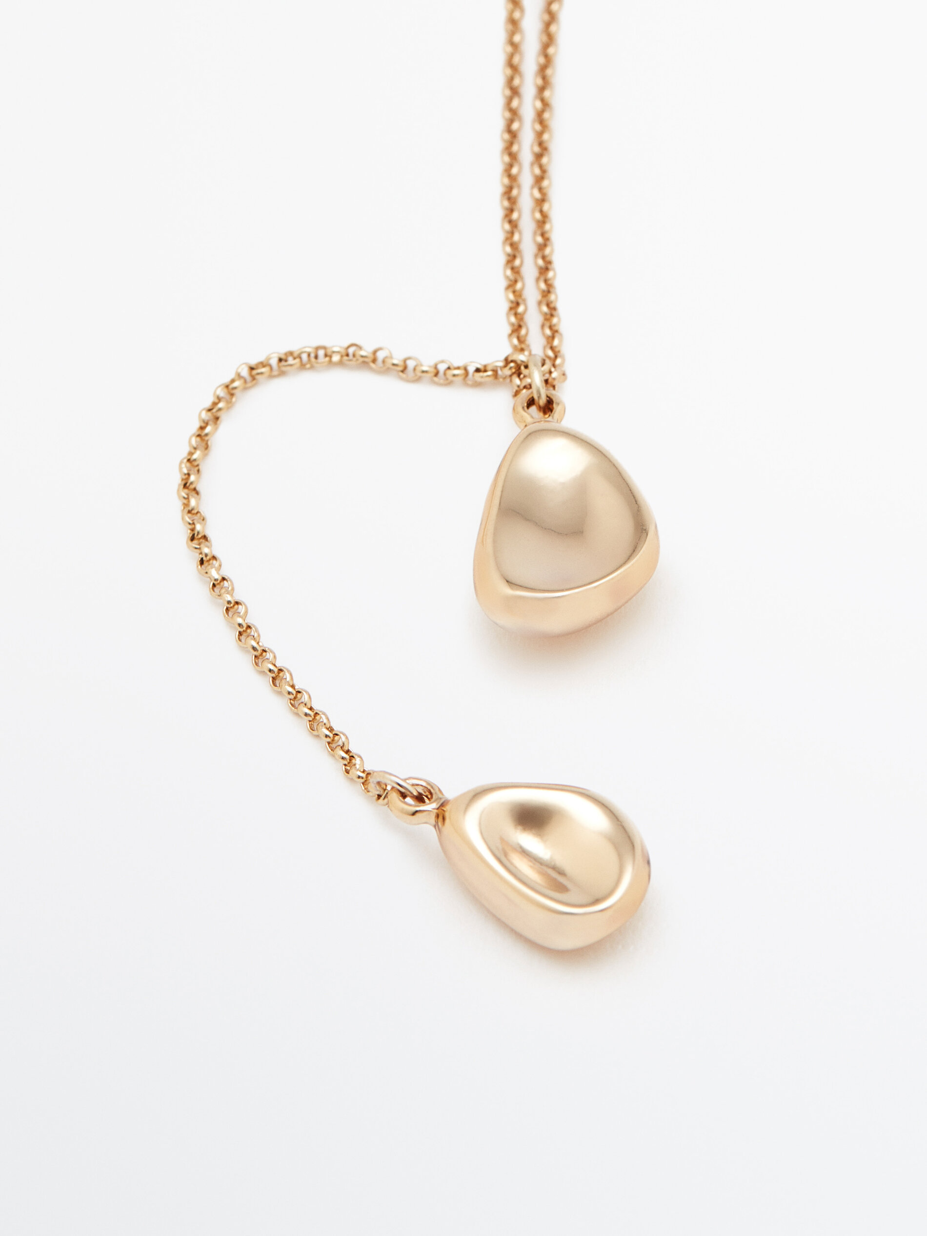 Collar largo piezas ovaladas - DORADO