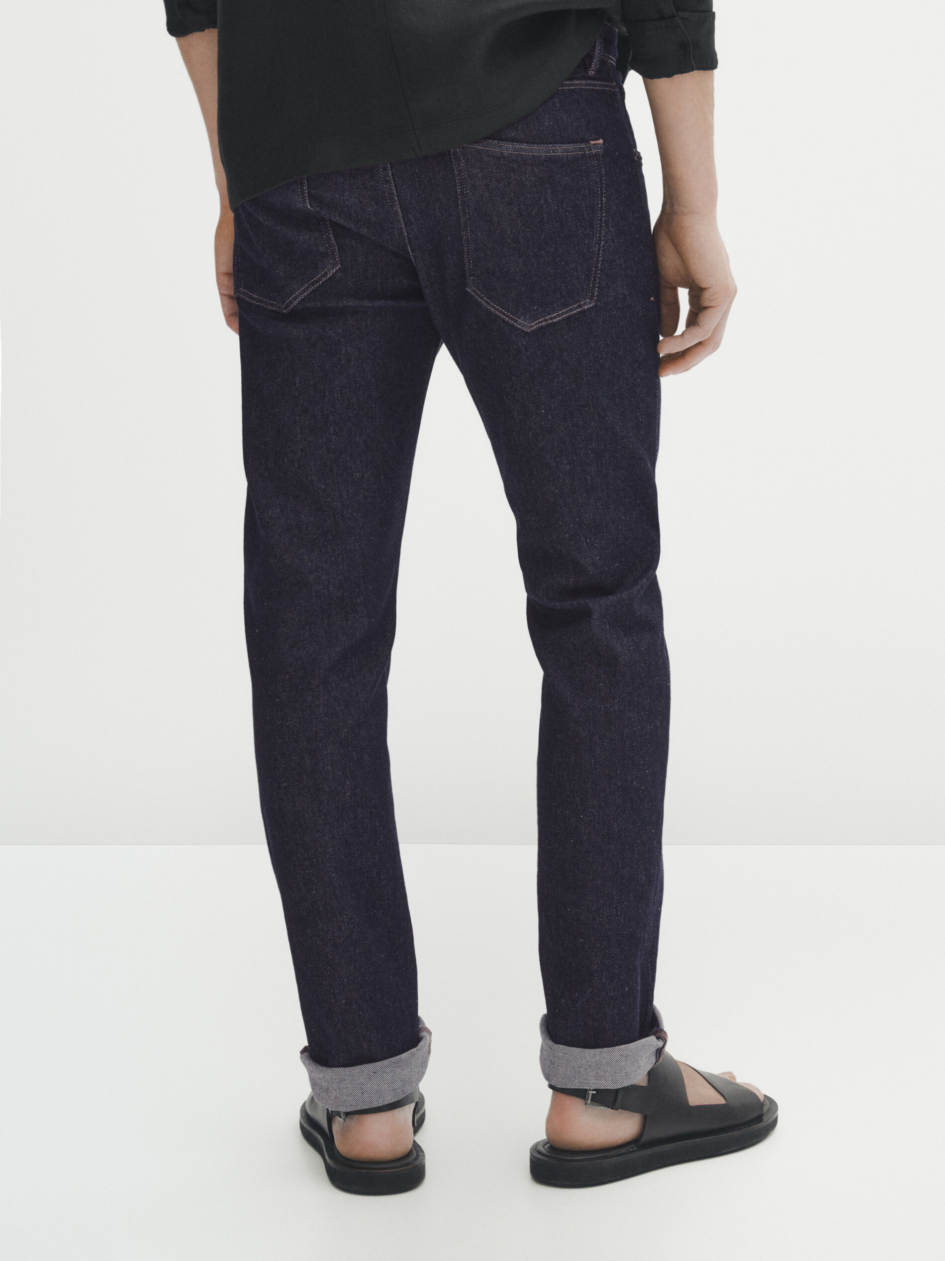 Pantalón vaquero desencolado slim fit - INDIGO