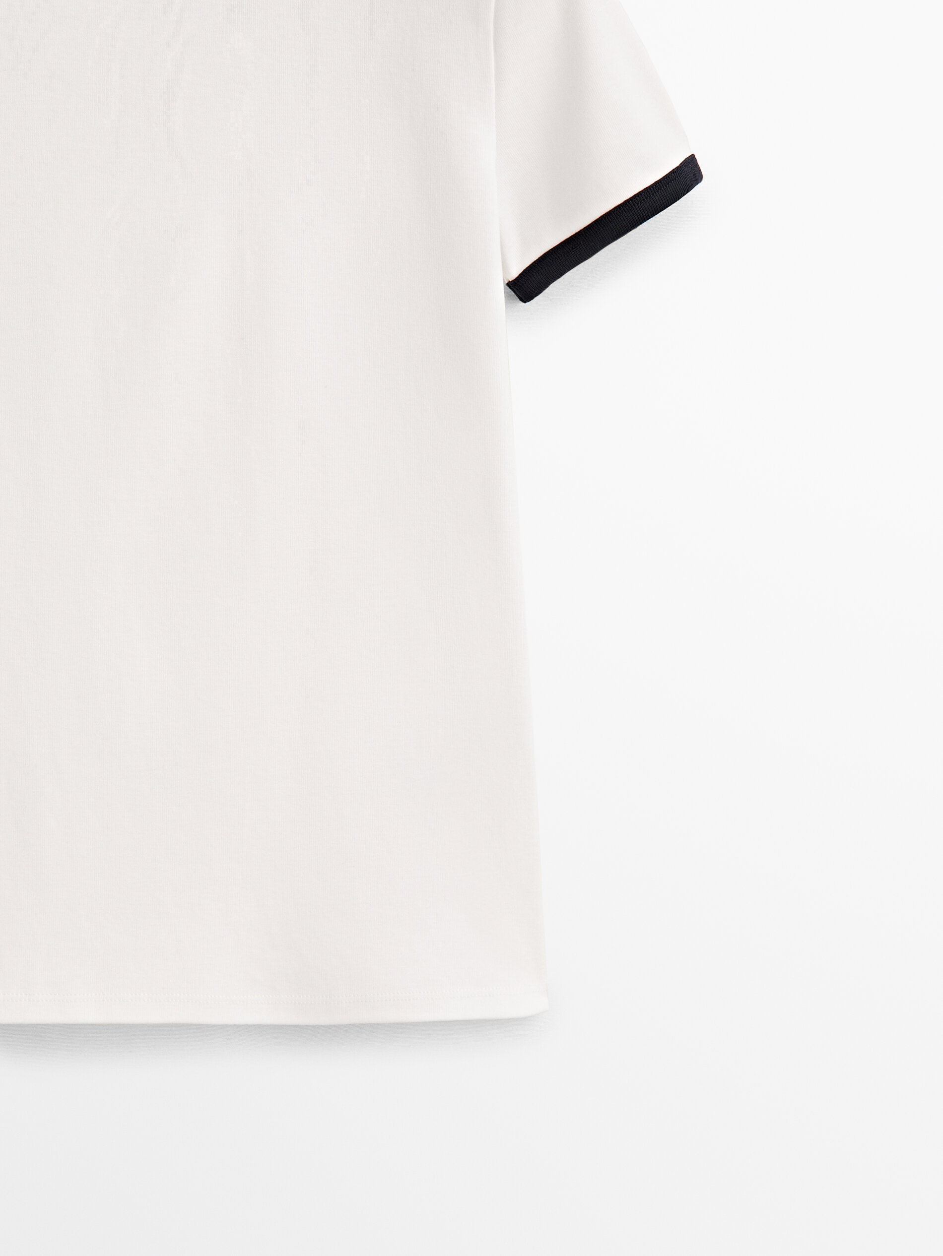 Camiseta manga corta contraste - BLANCO