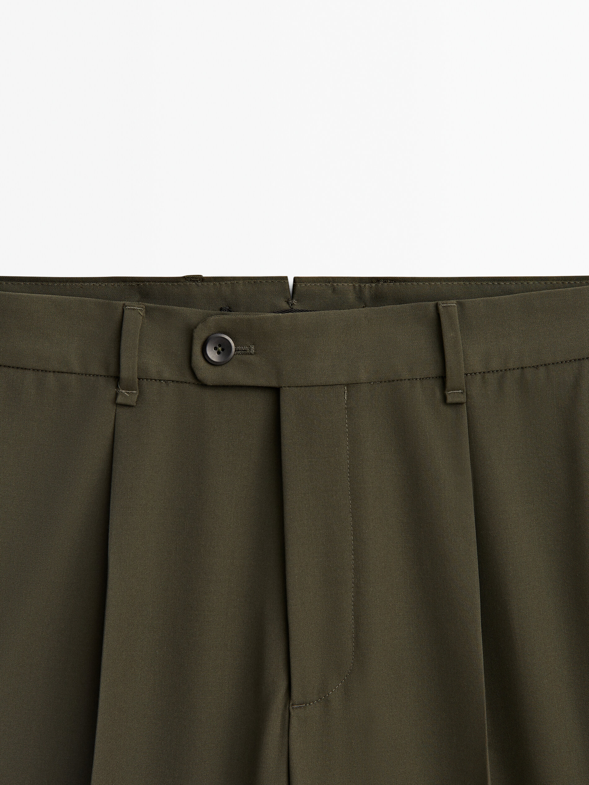 Pantalón traje lana técnica -Studio - KAKI