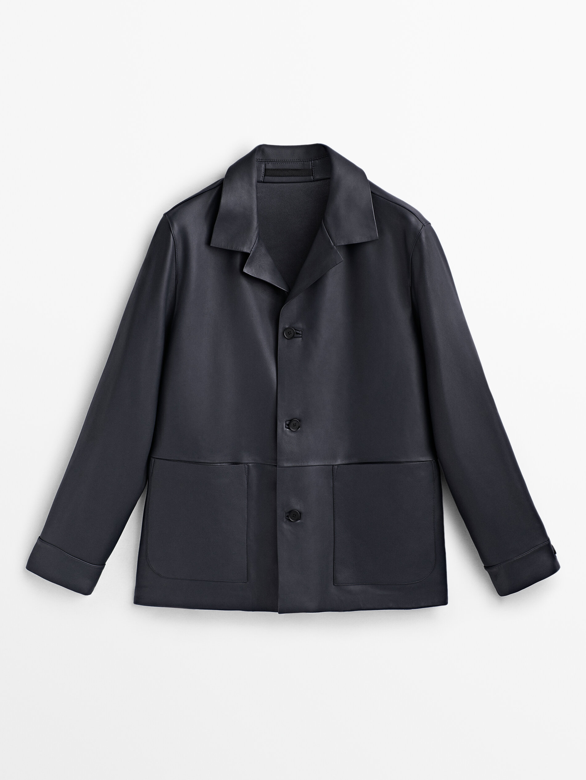 Sobrecamisa piel napa -Studio - AZUL OSCURO