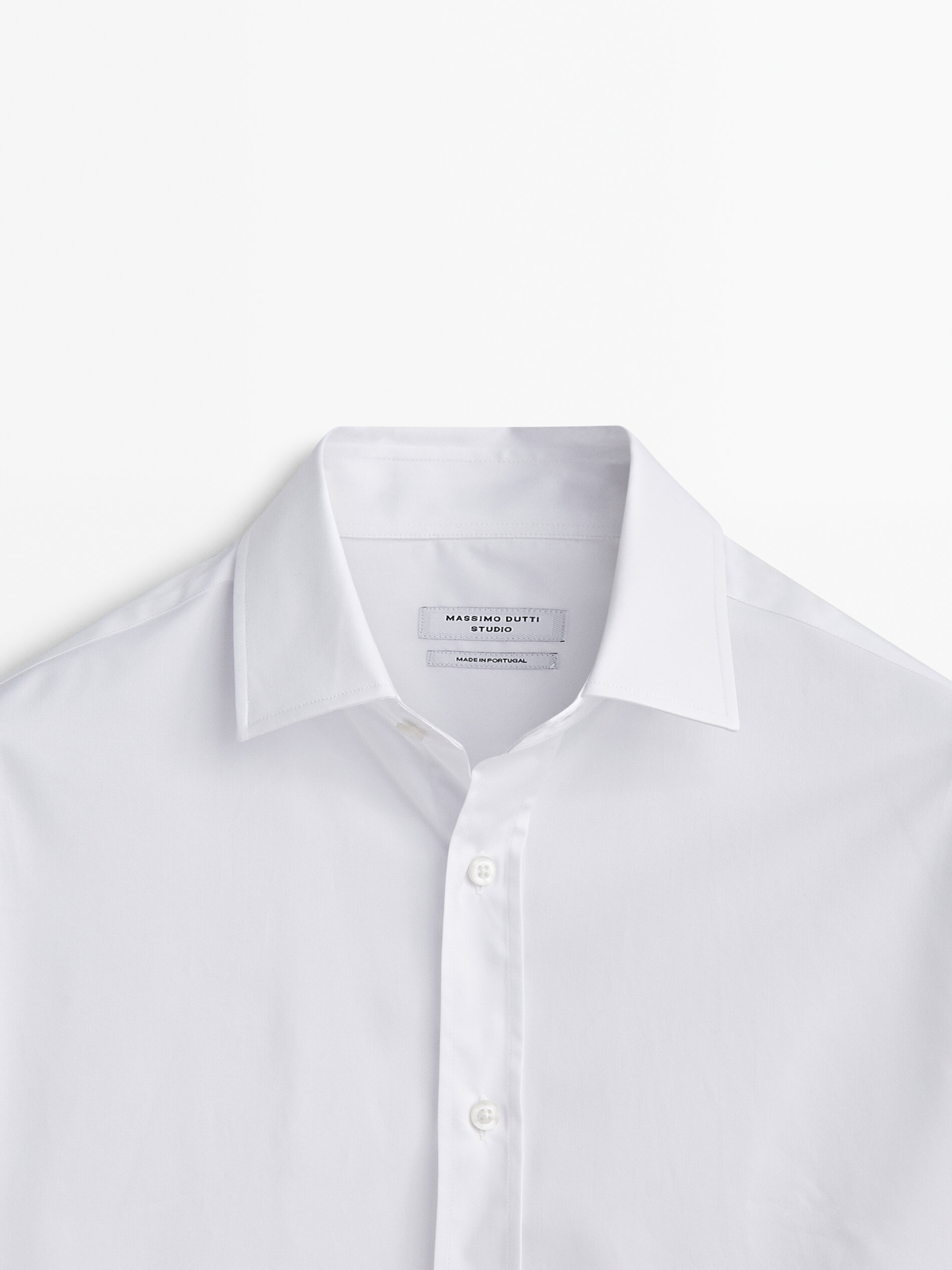 Camisa algodón relaxed fit -Studio - BLANCO