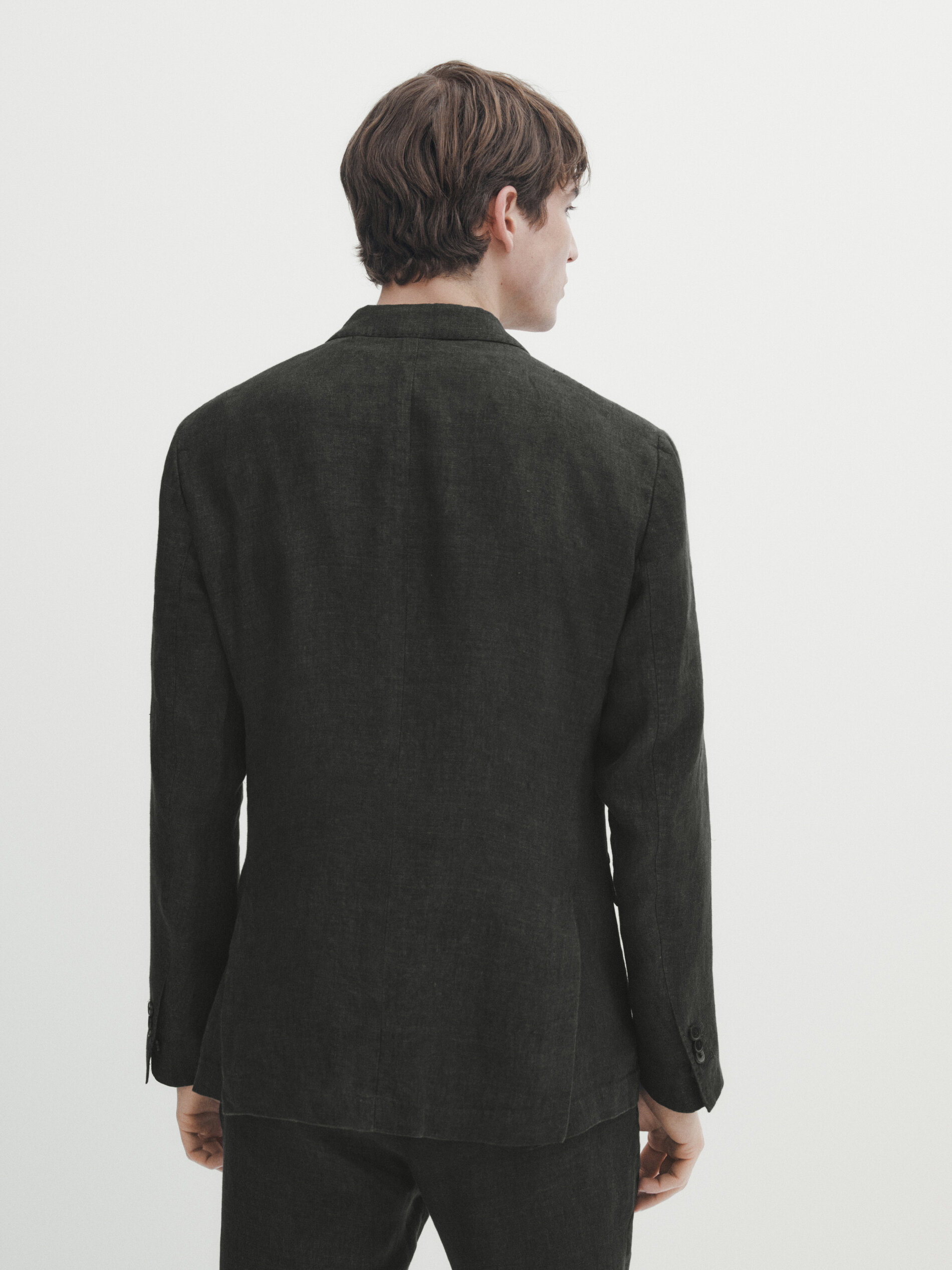 Americana traje lino delavé - KAKI