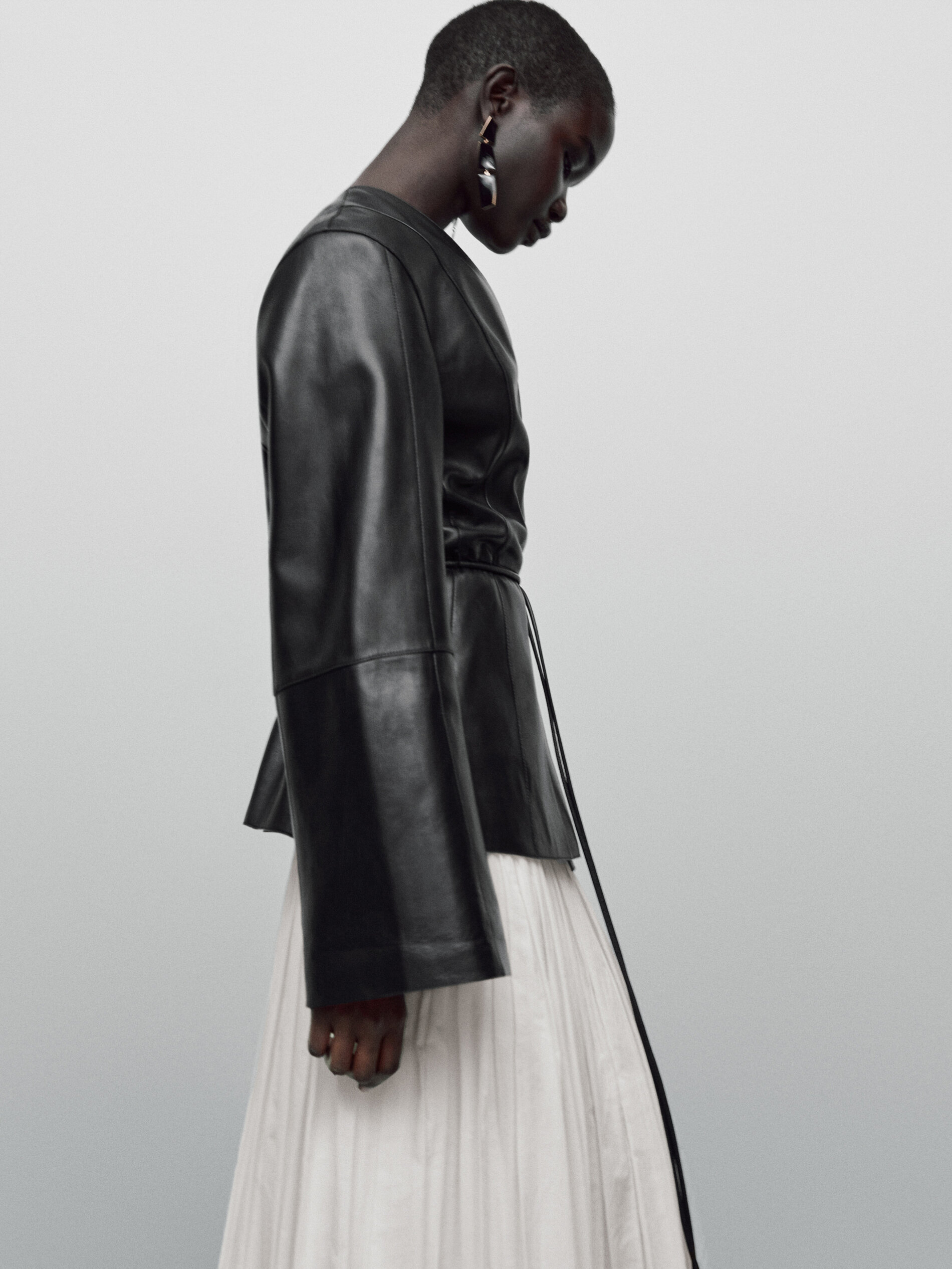 Falda midi pliegues Limited edition - BLANCO