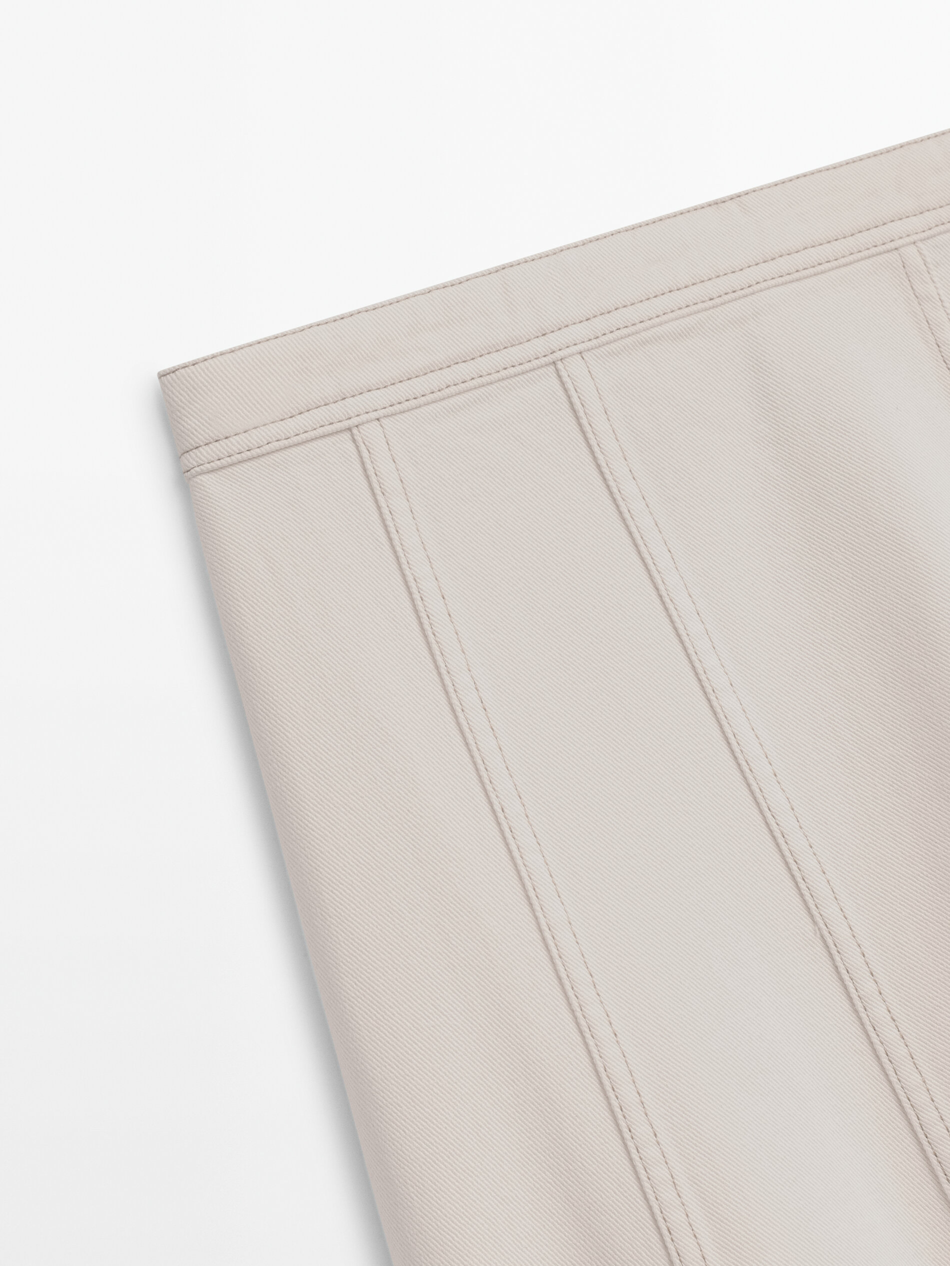 Falda denim paneles tiro alto - CRUDO