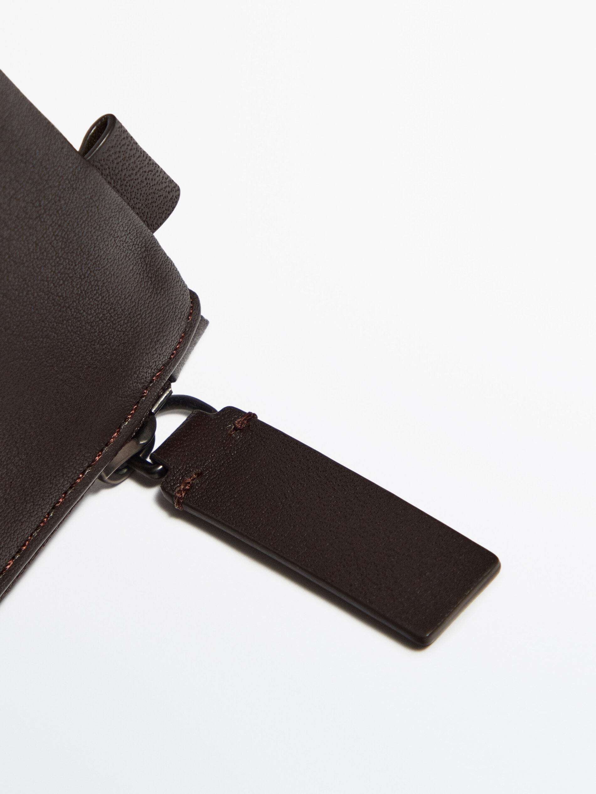 Cartera piel cremallera -Studio - TOSTADO OSCURO