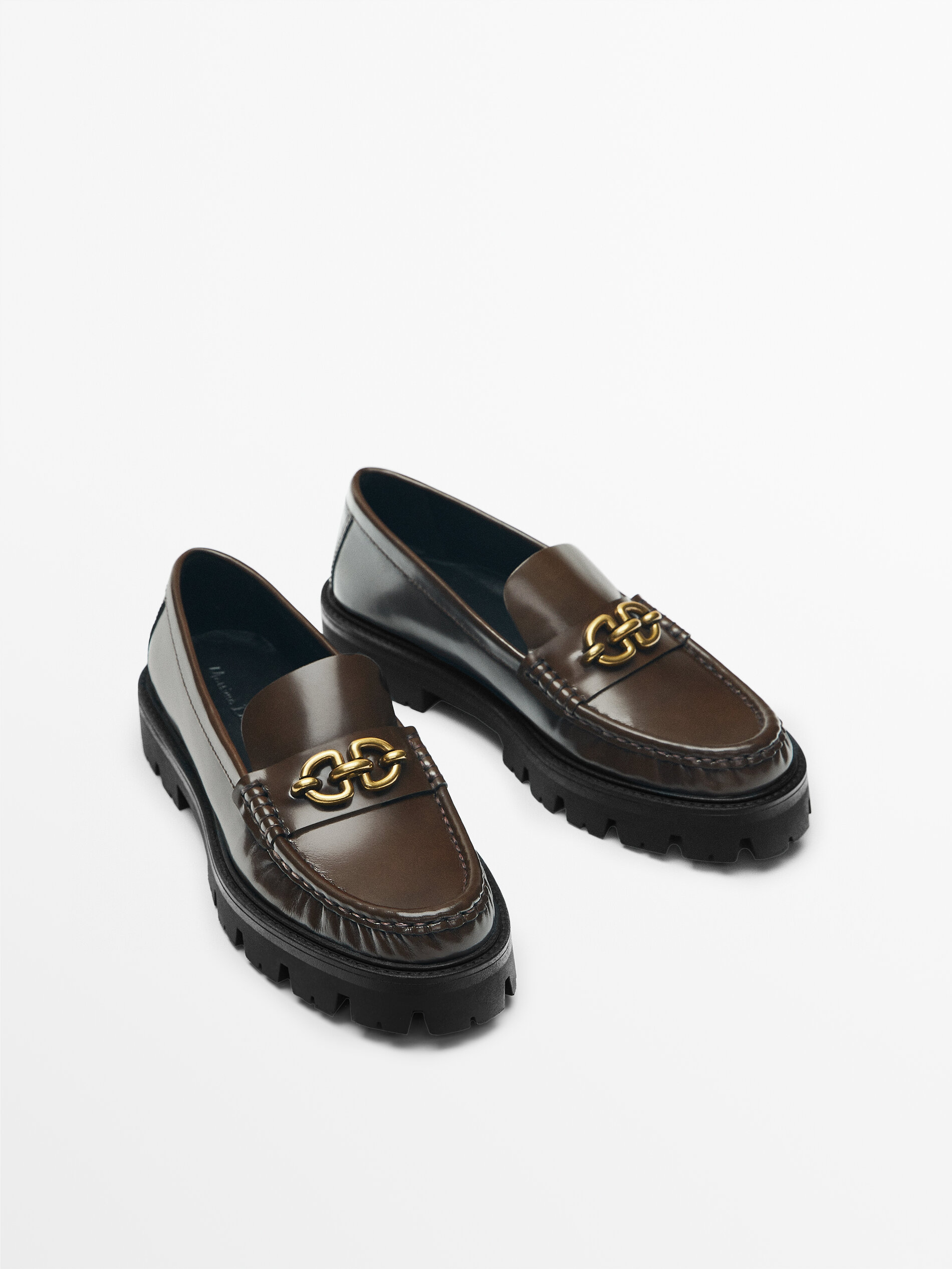 Mocasín piel super track - MARRÓN