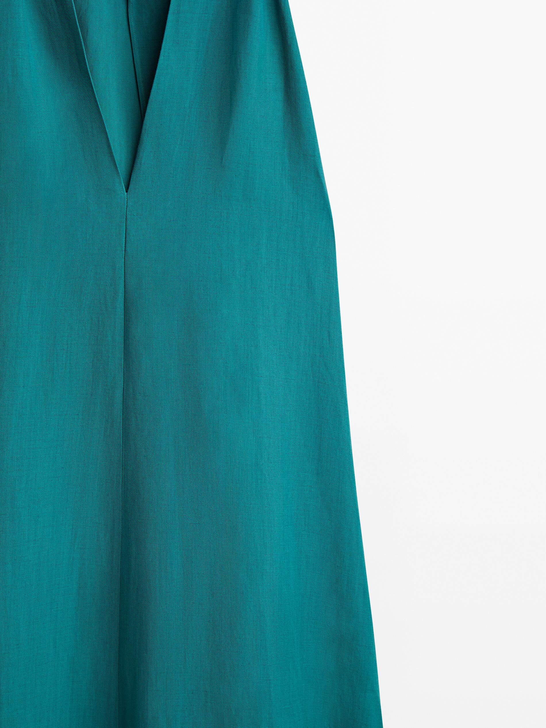 Vestido midi detalle espalda cruzada - VERD-TURQ