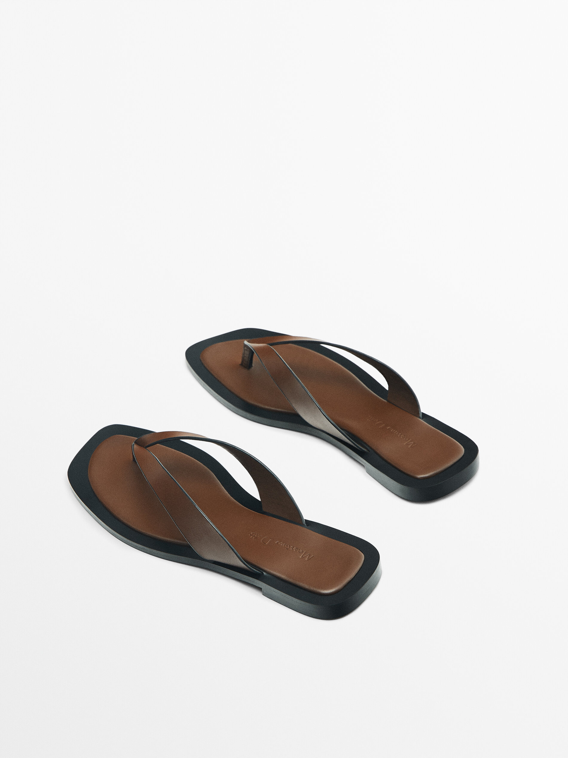 Sandalia piel tiras - MARRÓN