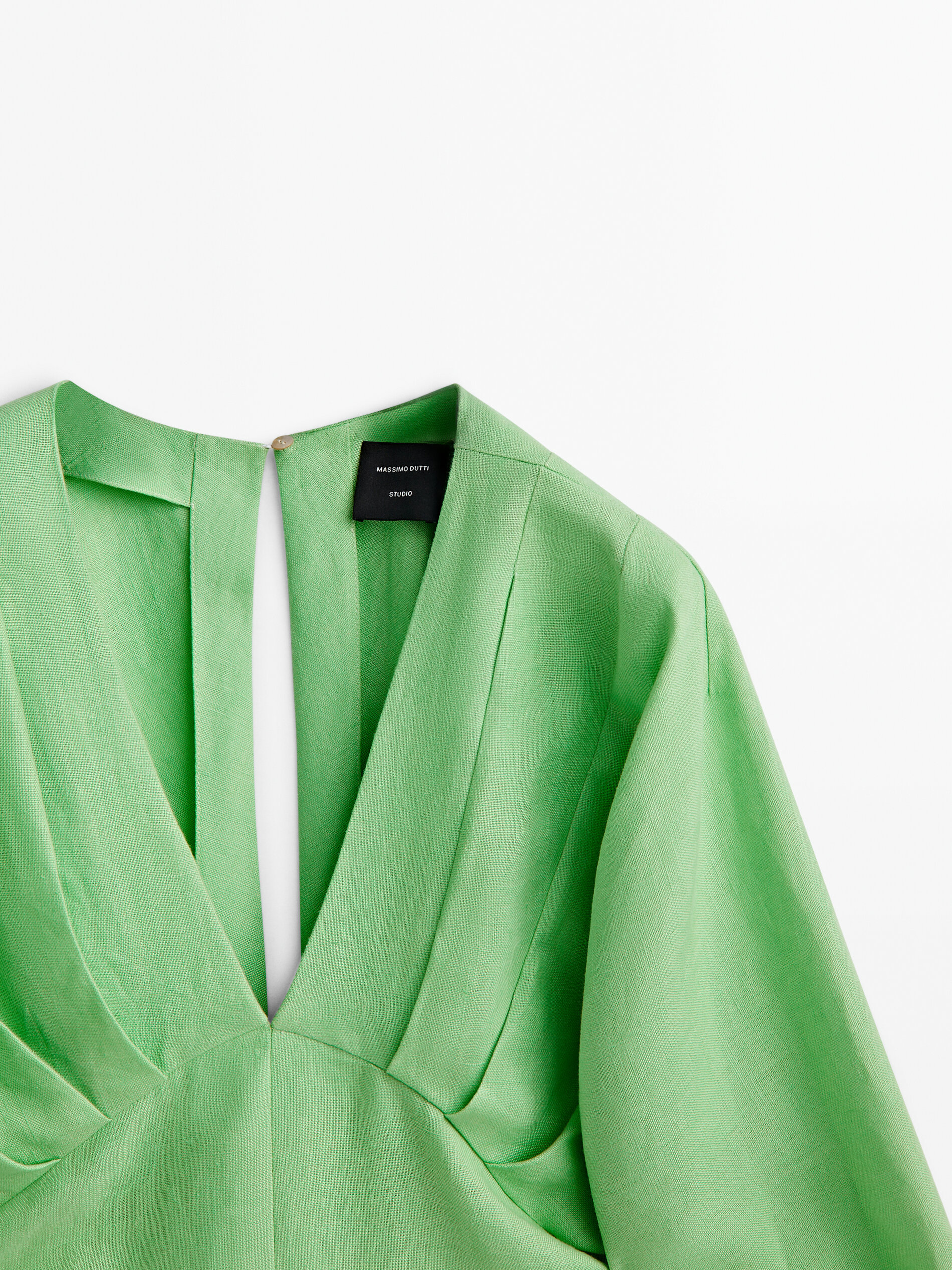 Vestido detalle pliegues abertura -Studio - VERD.MANZ