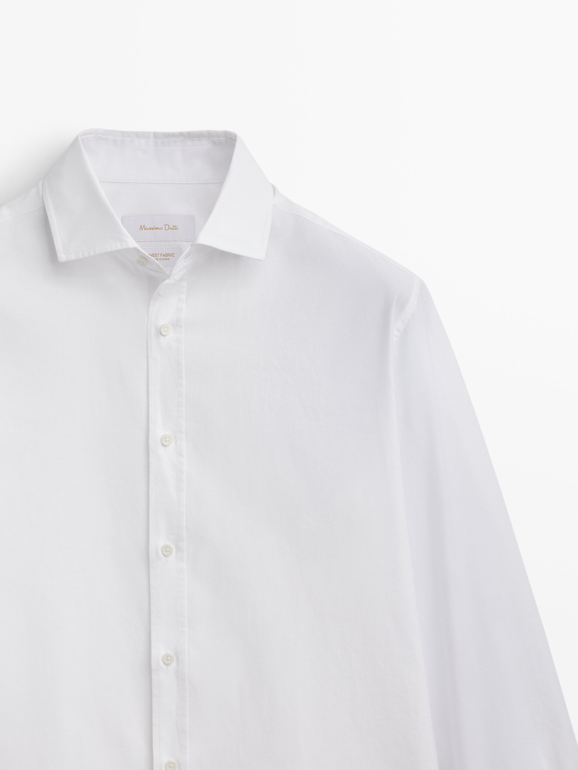Camisa estructura algodón slim fit - BLANCO