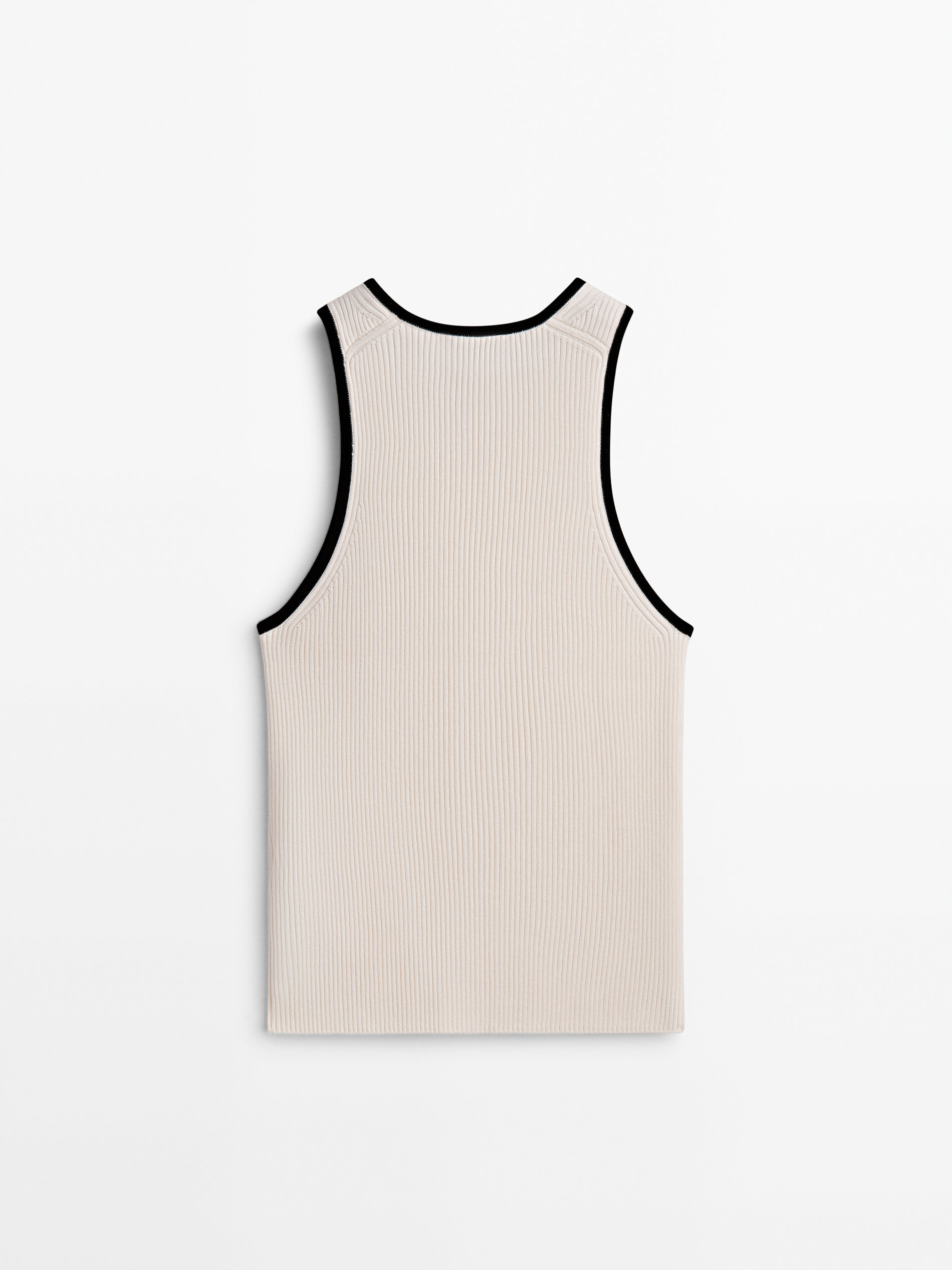 Top punto canalé contraste - CRUDO