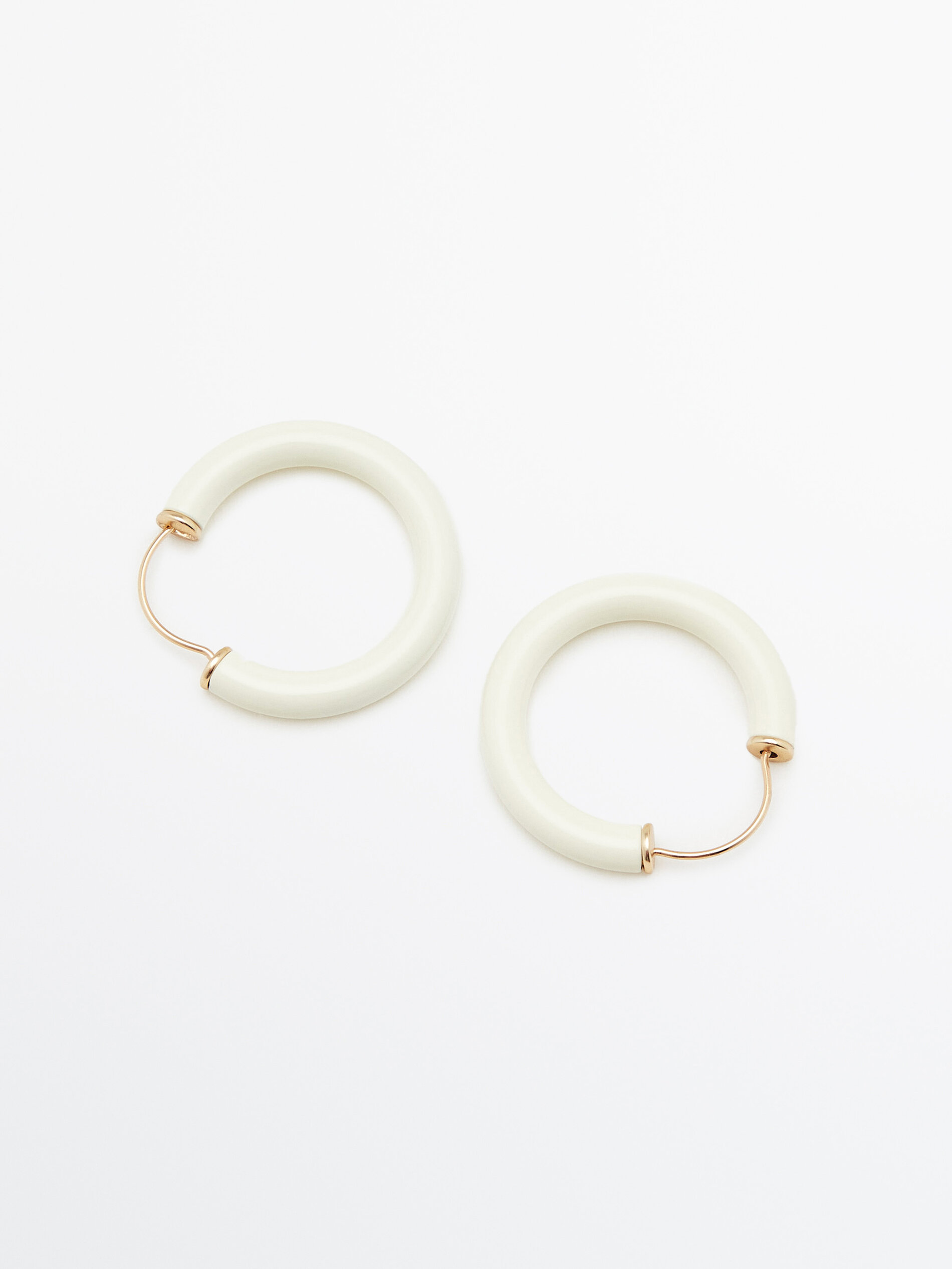 Pendientes aros esmaltados Limited edition - BLANCO
