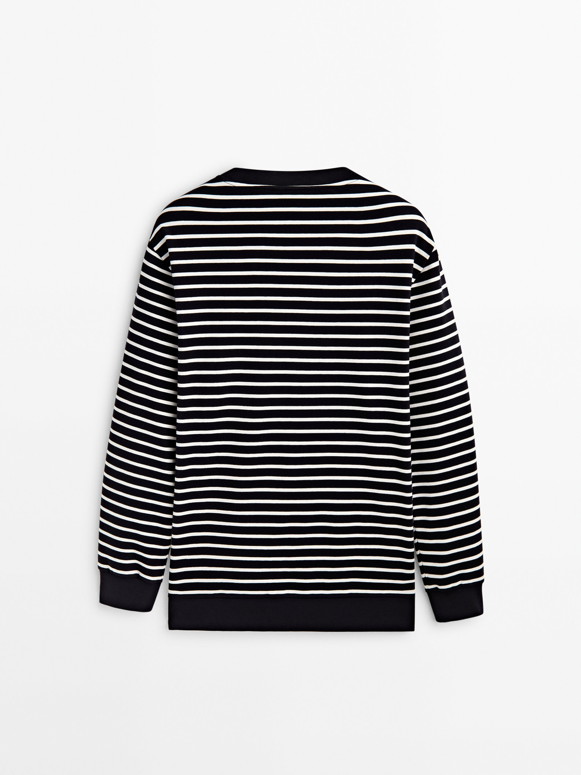 Sudadera rayas mezcla algodón - AZUL MARINO