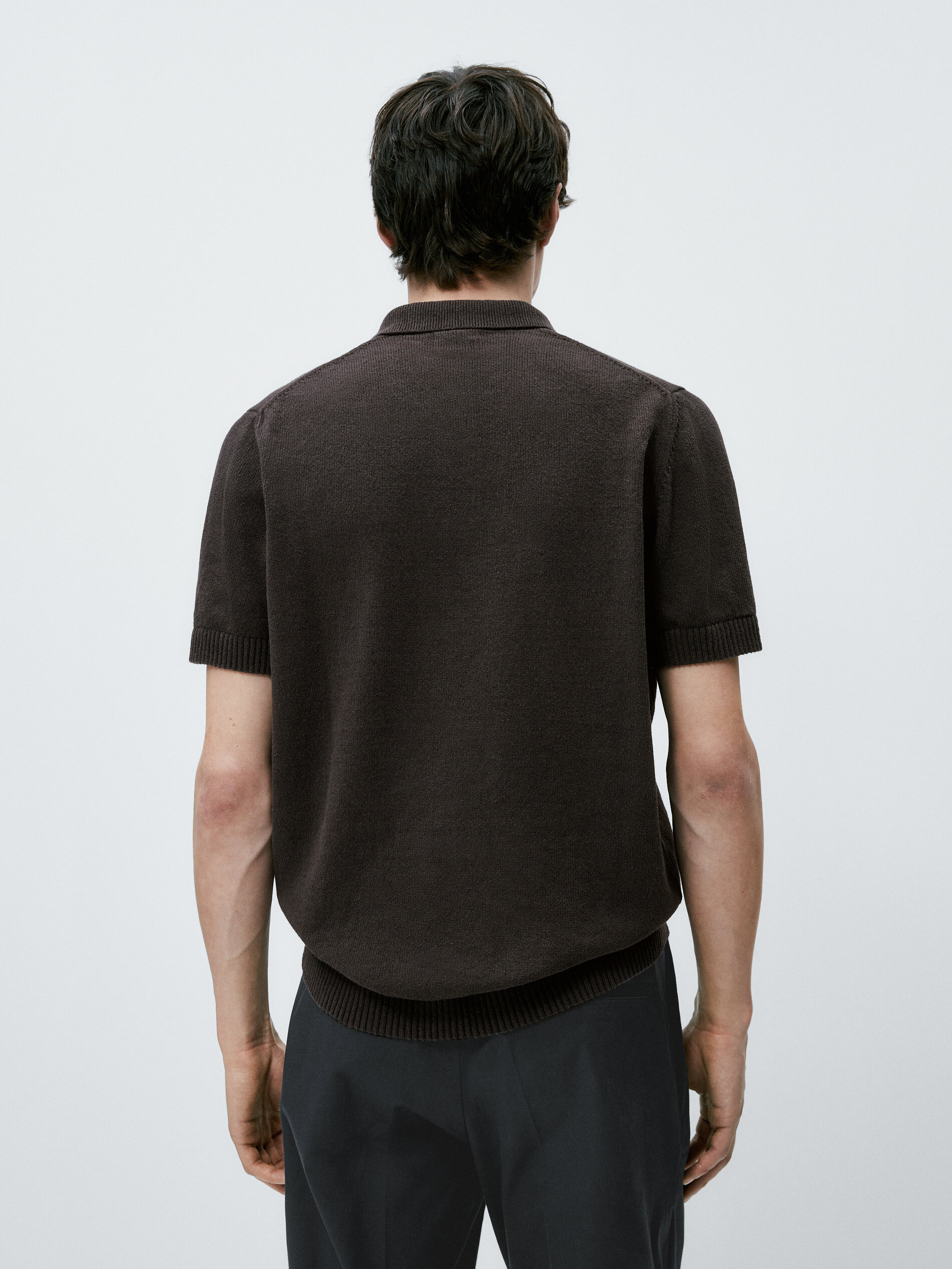 Jersey polo manga corta algodón - MARRÓN