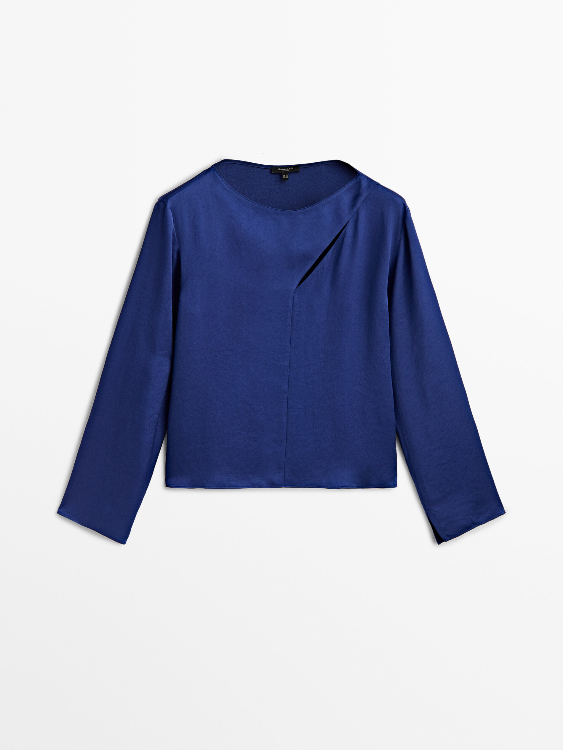 Camisa satinada cut out - Azul Oscuro