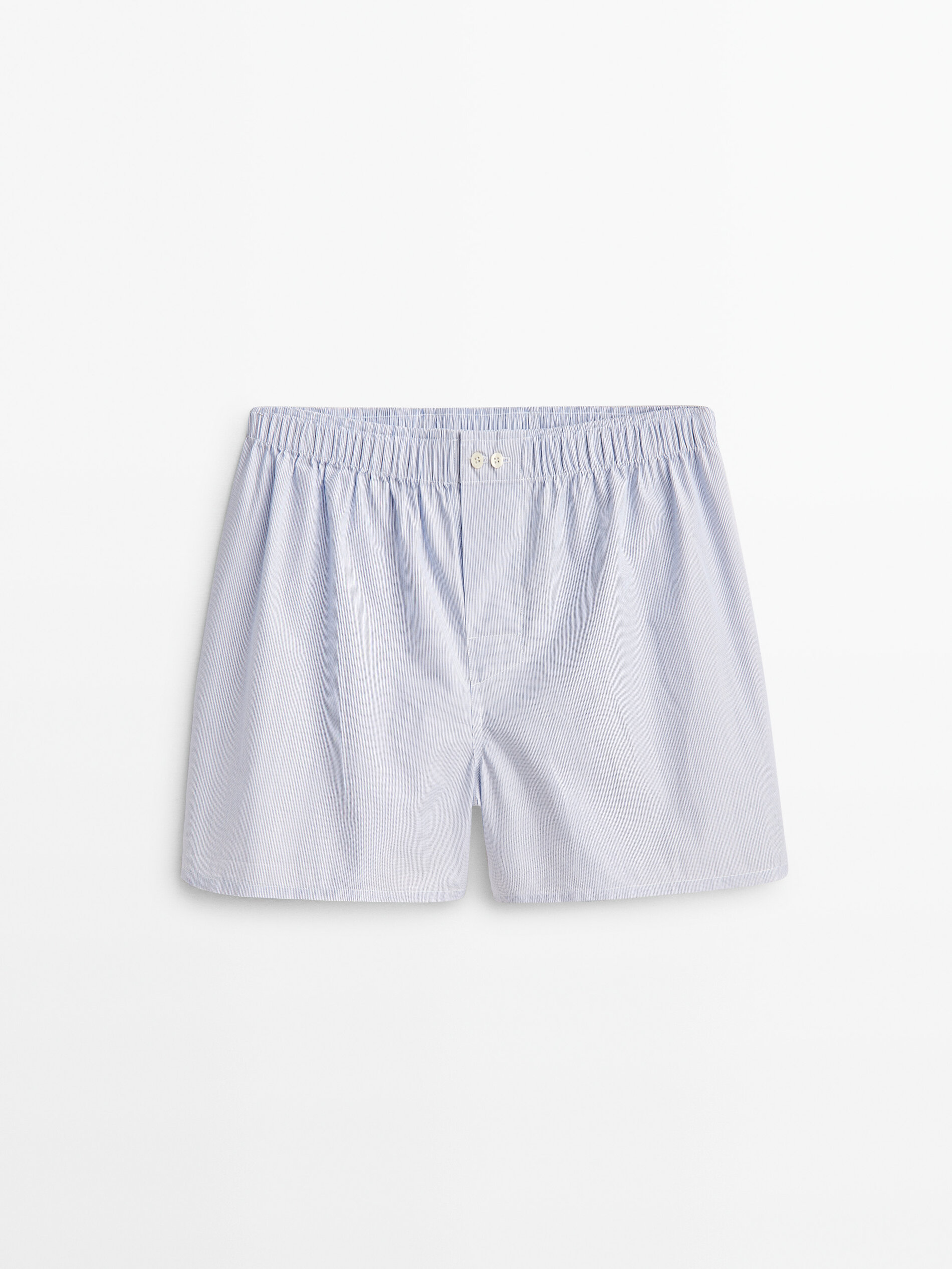 Calzoncillo popelín microrayas - AZUL