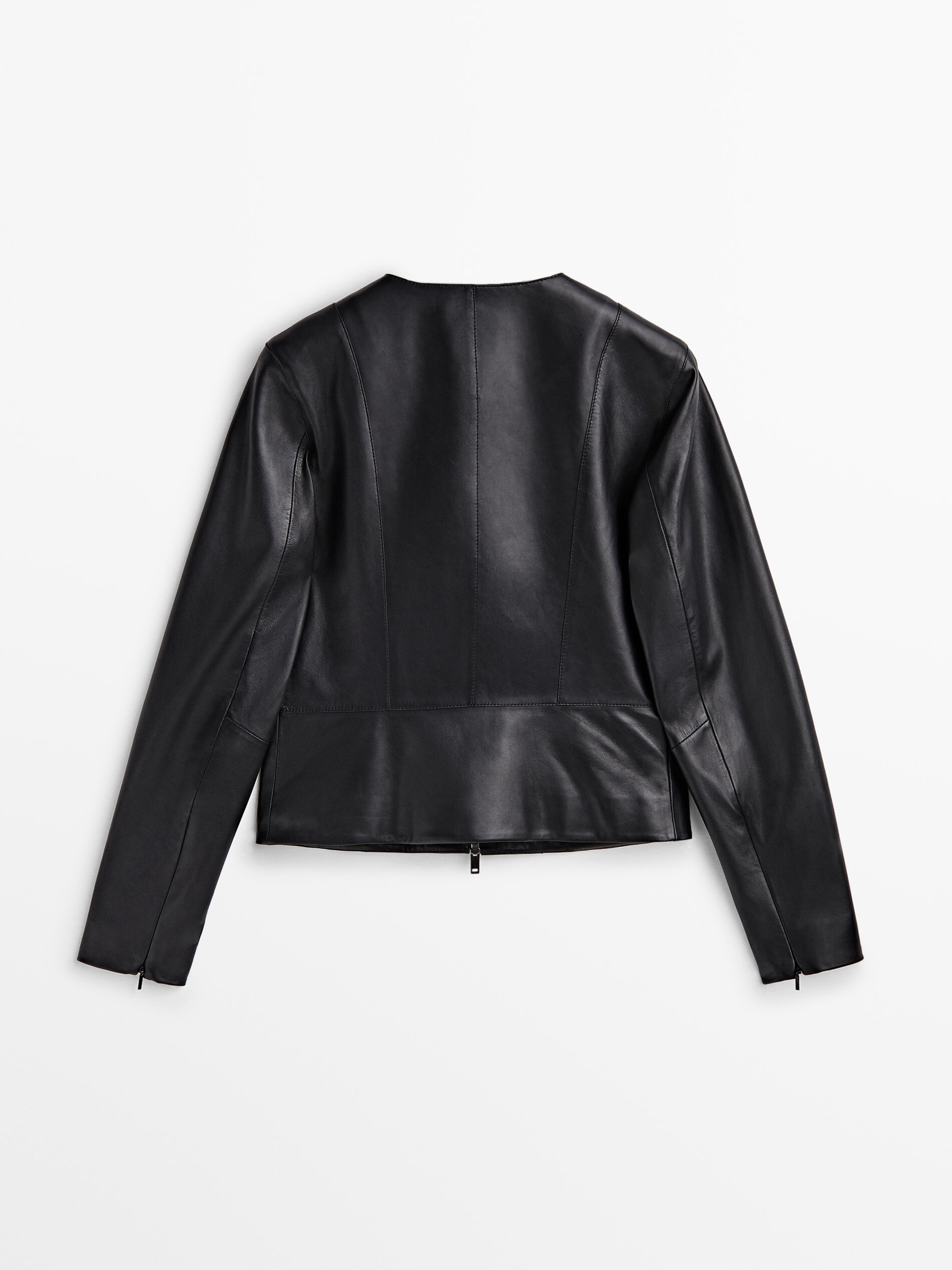 Cazadora piel napa negra - NEGRO