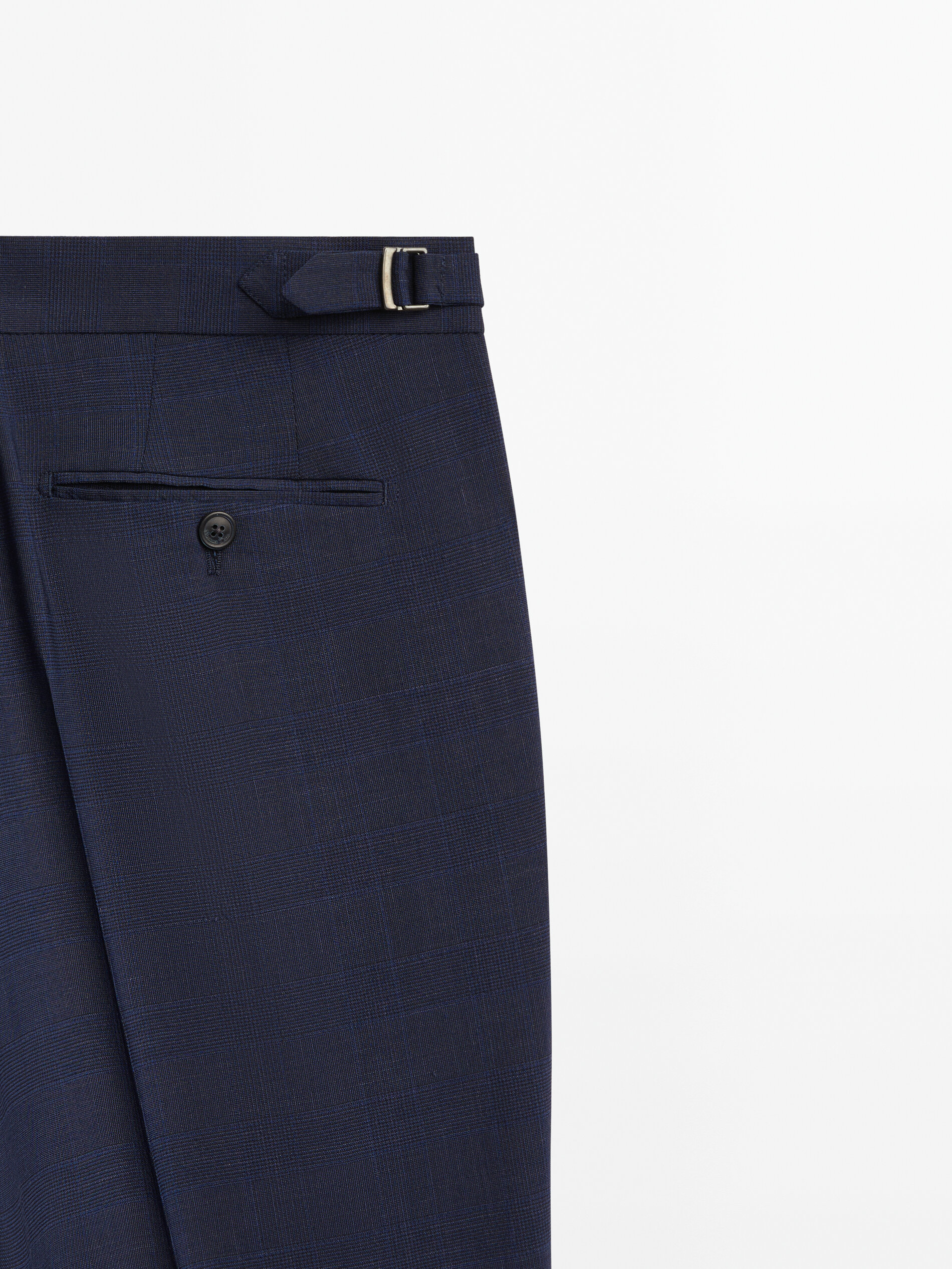 Pantalón traje mezcla lana cuadros - AÑIL