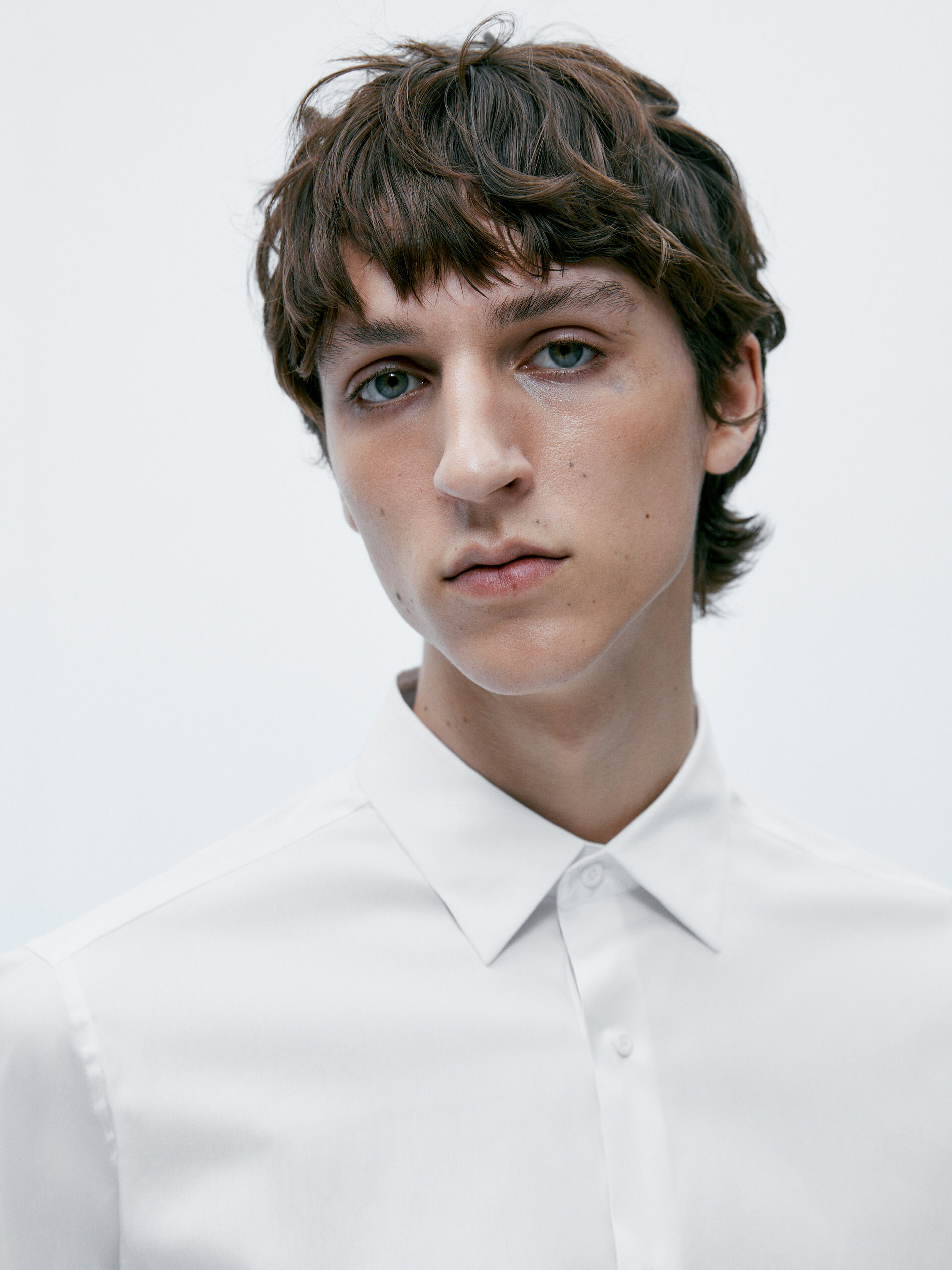 Camisa algodón lisa stretch fit - BLANCO