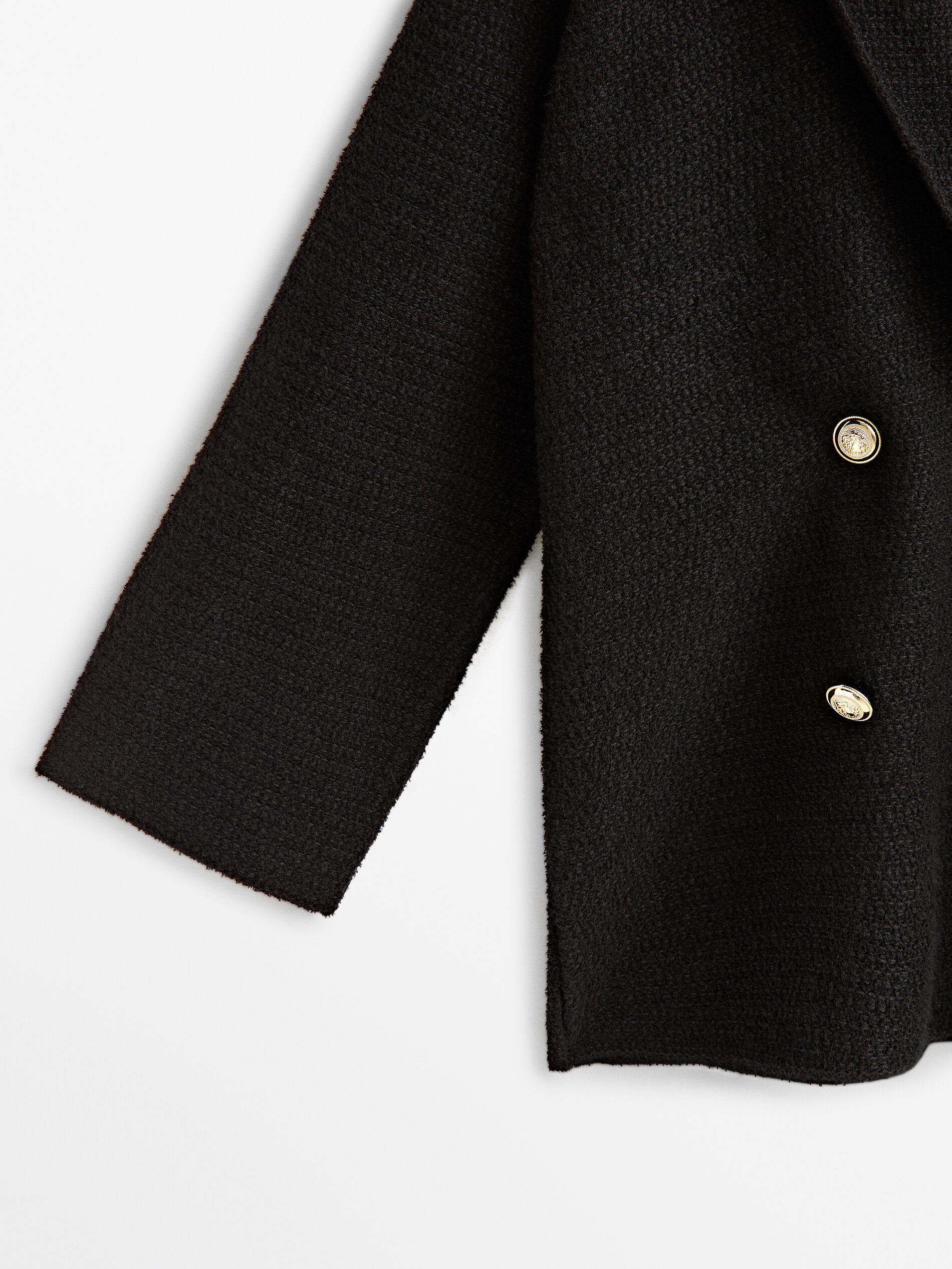 Cárdigan cruzado textura botones - NEGRO