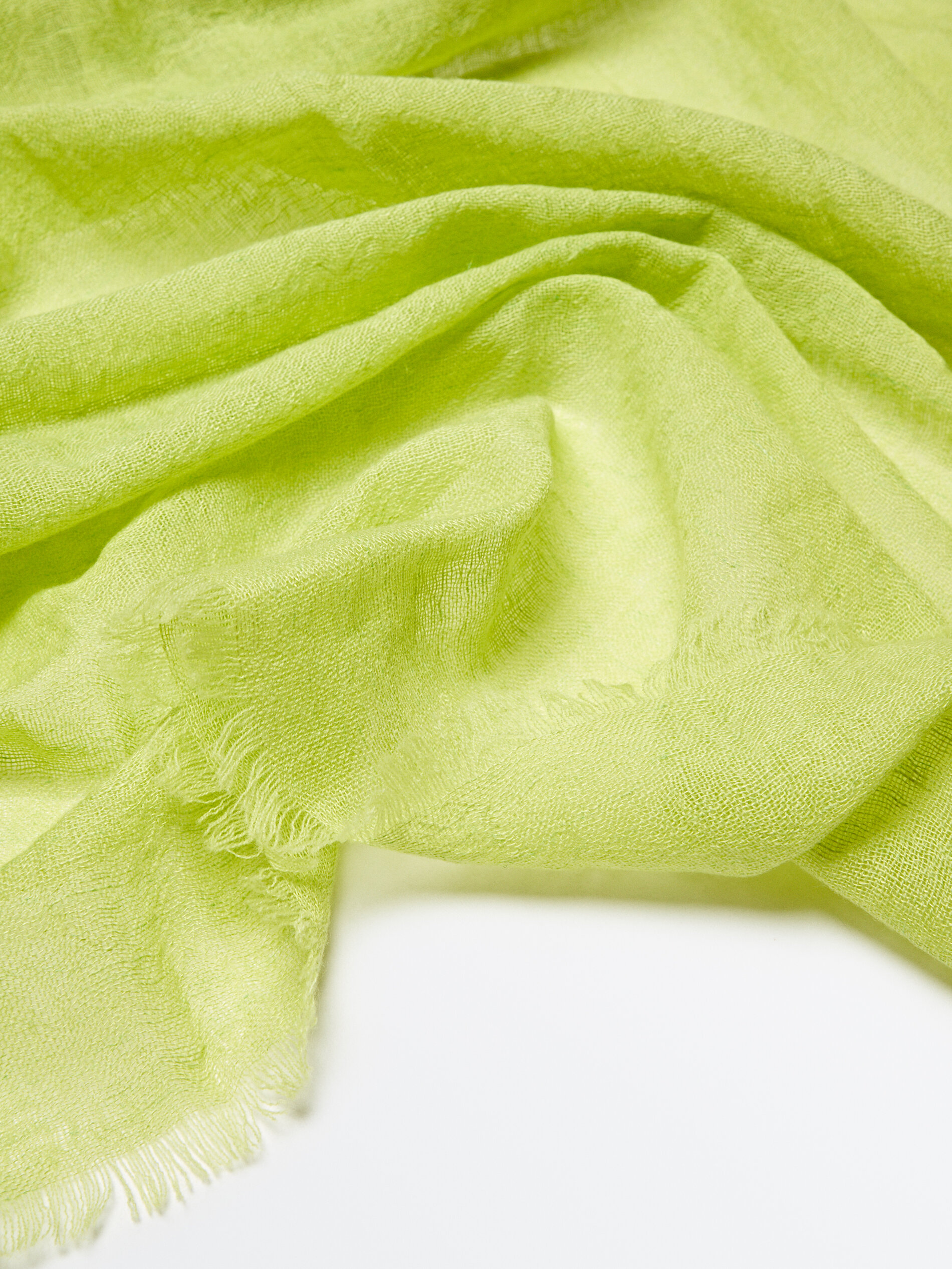 Fular con lino y lana - VERDE