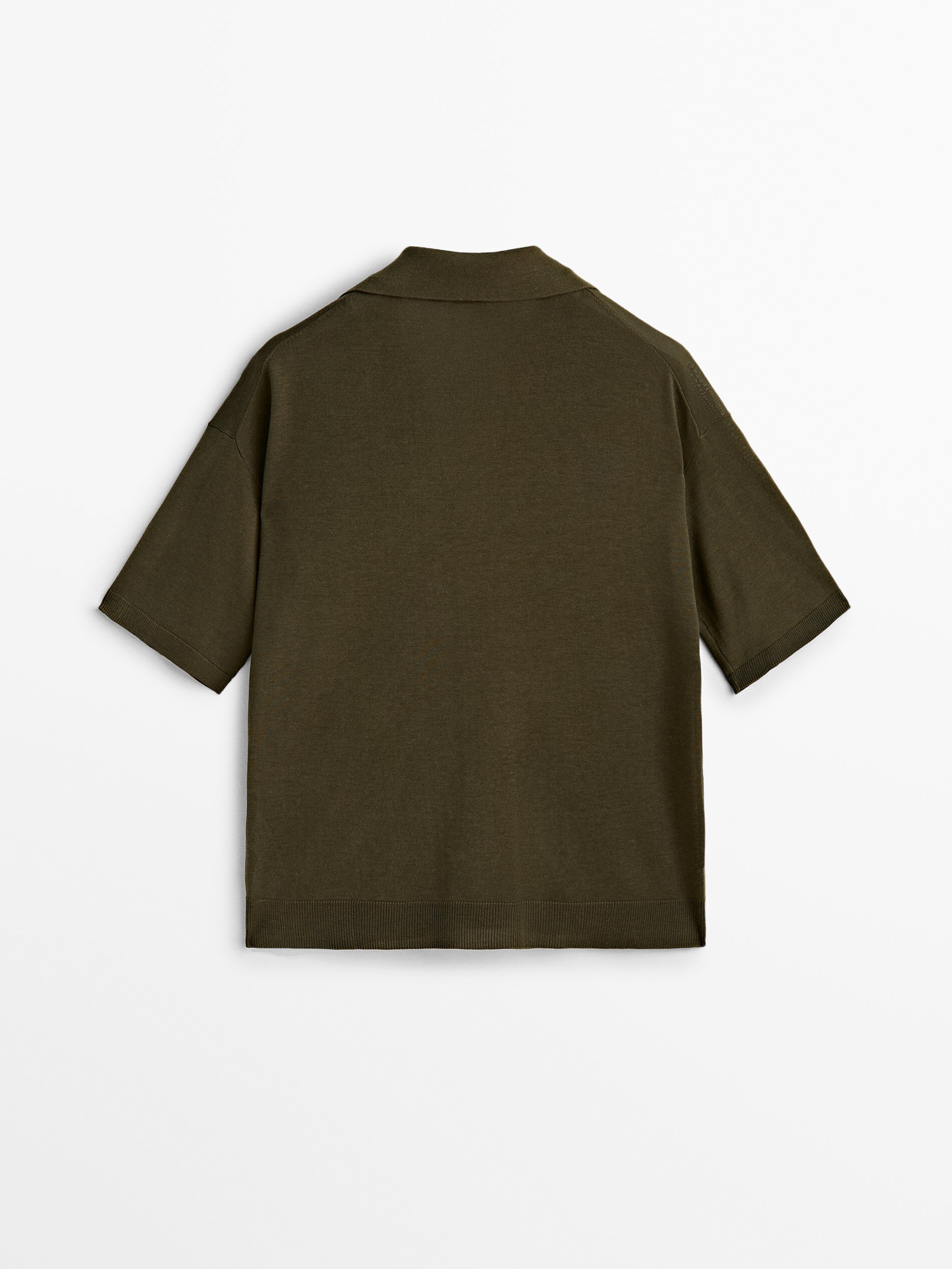 Jersey punto cuello polo - KAKI OSCURO