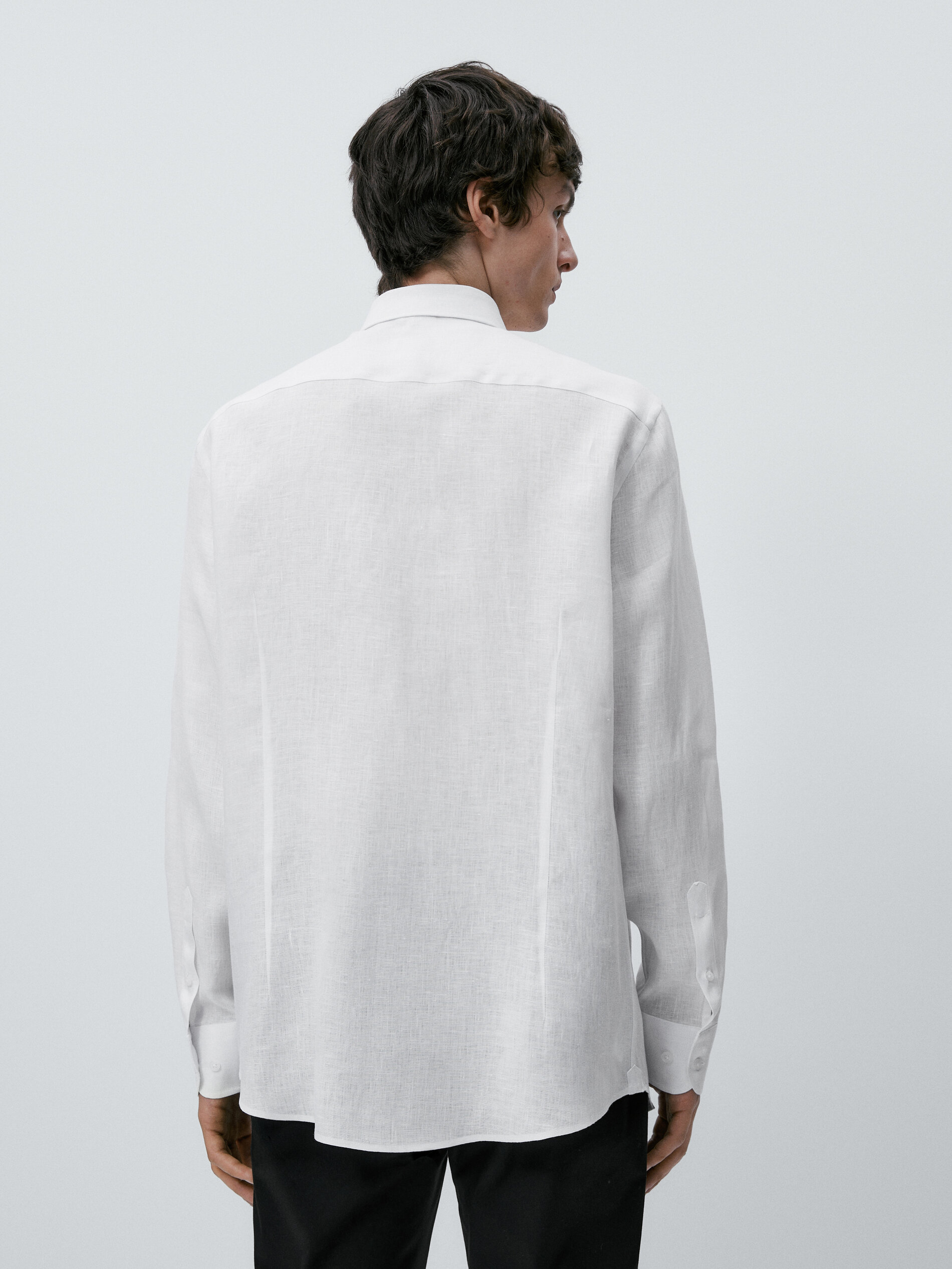 Camisa 100% lino slim fit - BLANCO