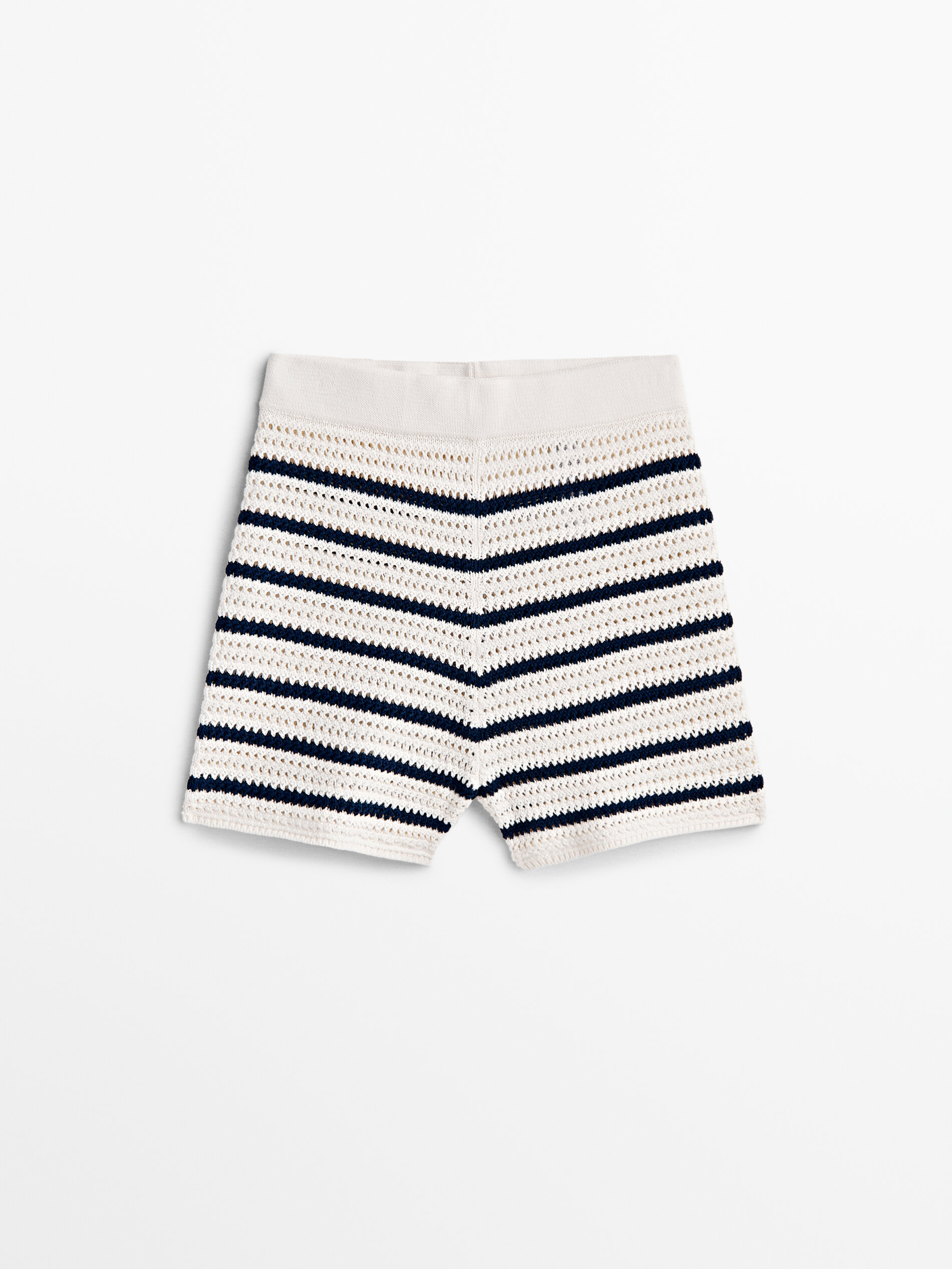 Short rayas punto crochet - CRUDO